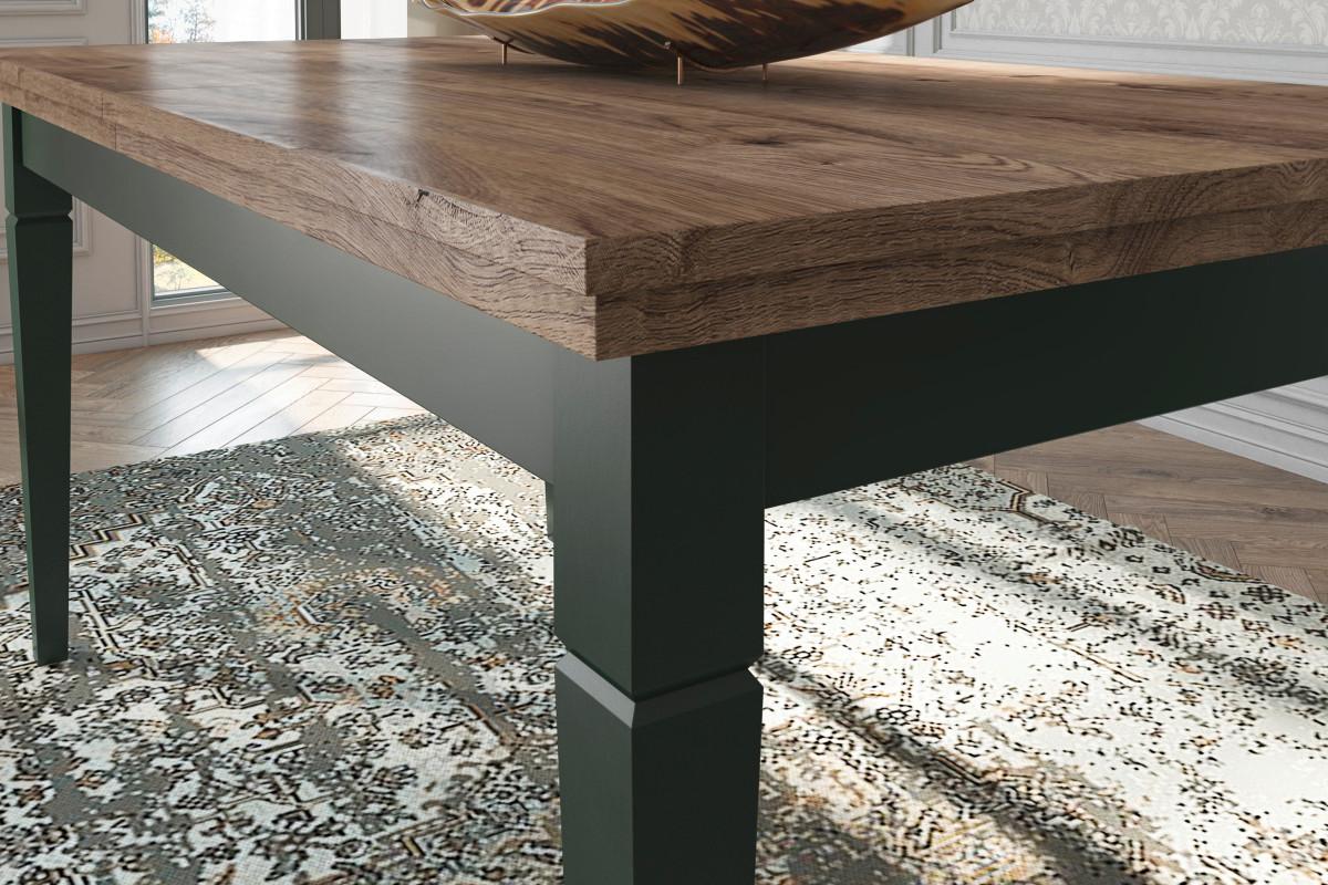 Étkezőasztal Evora - tölgyfa/zöld, Design, faalapú anyag (160/79/90cm)