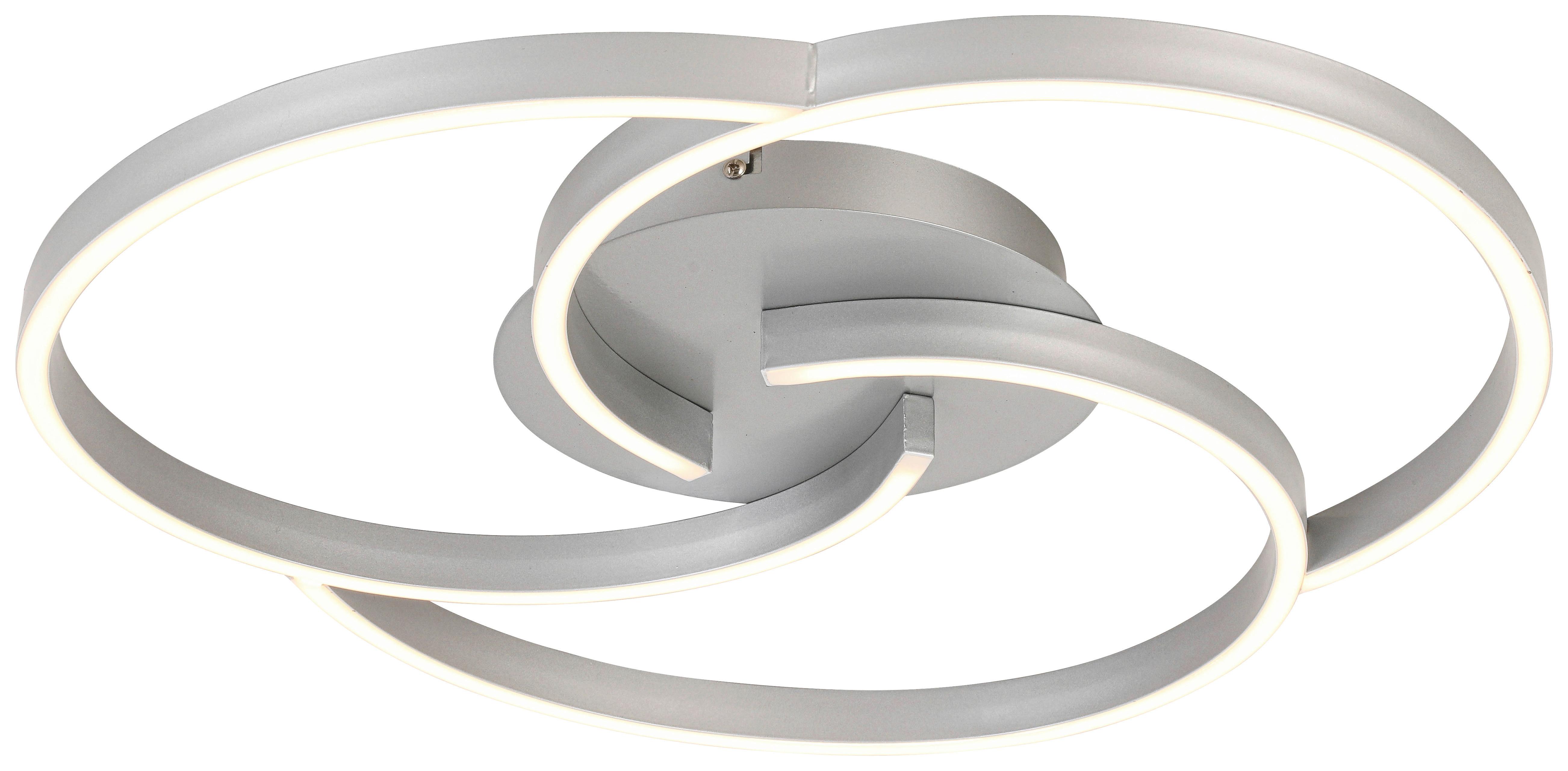 LAMPA SUFITOWA LED KERSTIN - kolor srebrny, Trend, tworzywo sztuczne/metal (50/7,5cm) - Novel