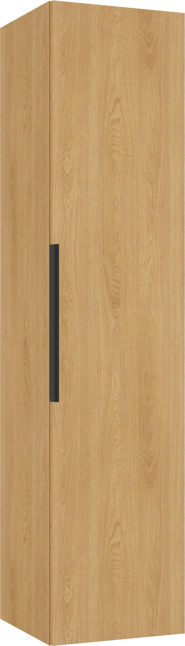 Midiszekrény Natur - tölgyfa színű/fekete, Modern, faalapú anyag/fém (33/140/33cm)