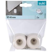 Ajtóütköző 2db - fehér, műanyag (4/3cm) - Suki