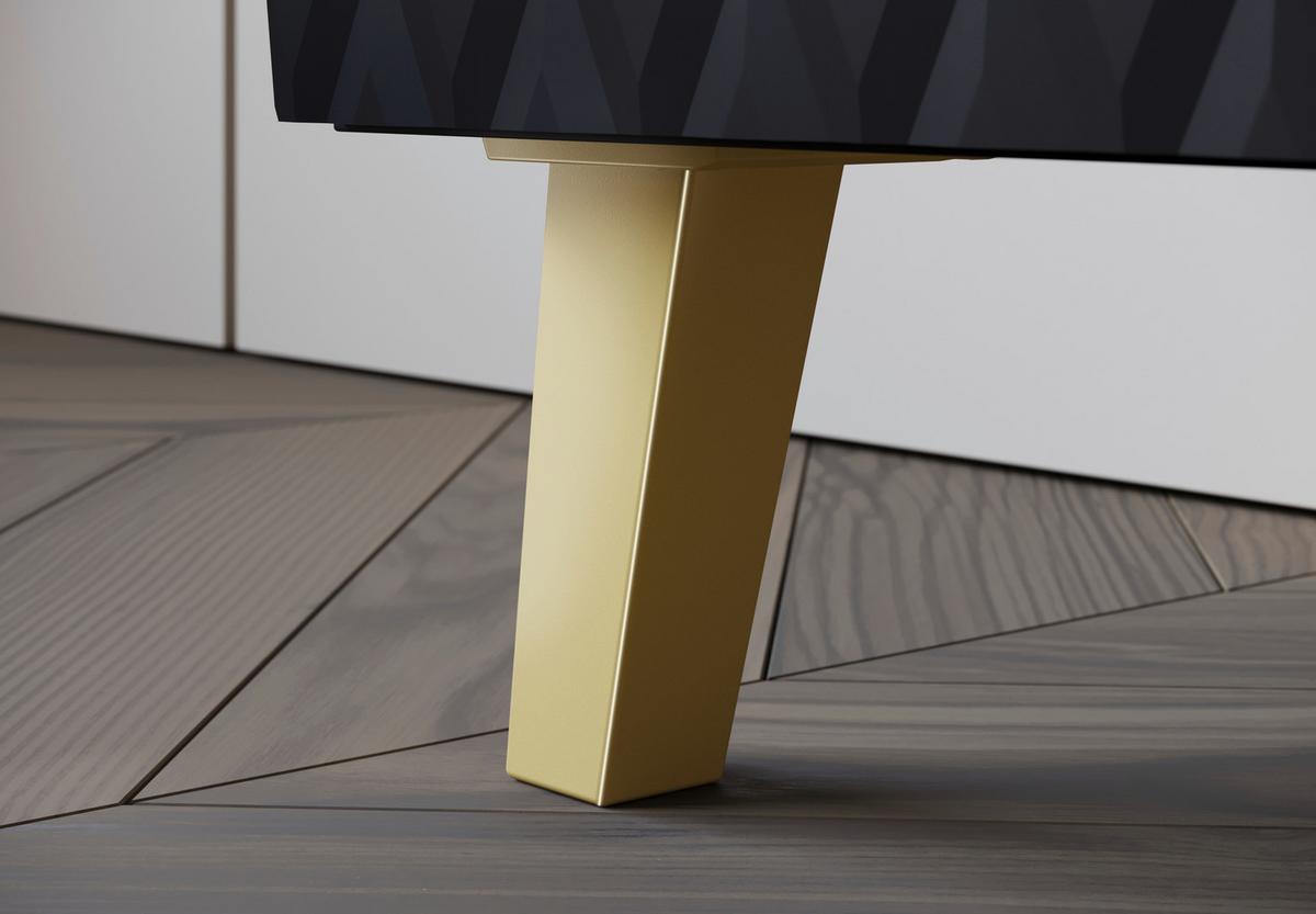 Komoda Phuket 120, Črna - zlate barve/črna, Trend, umetna masa/leseni material (120/76/39cm) - Livetastic