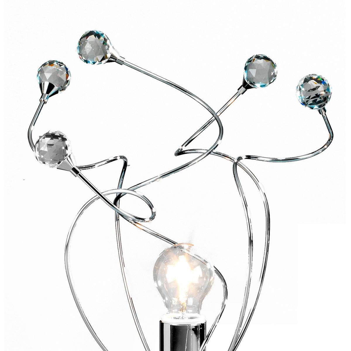 Kristall-Tischleuchte Trilly Chromfarben max. 22 Watt - Chromfarben, KONVENTIONELL, Glas/Metall (30/45cm)