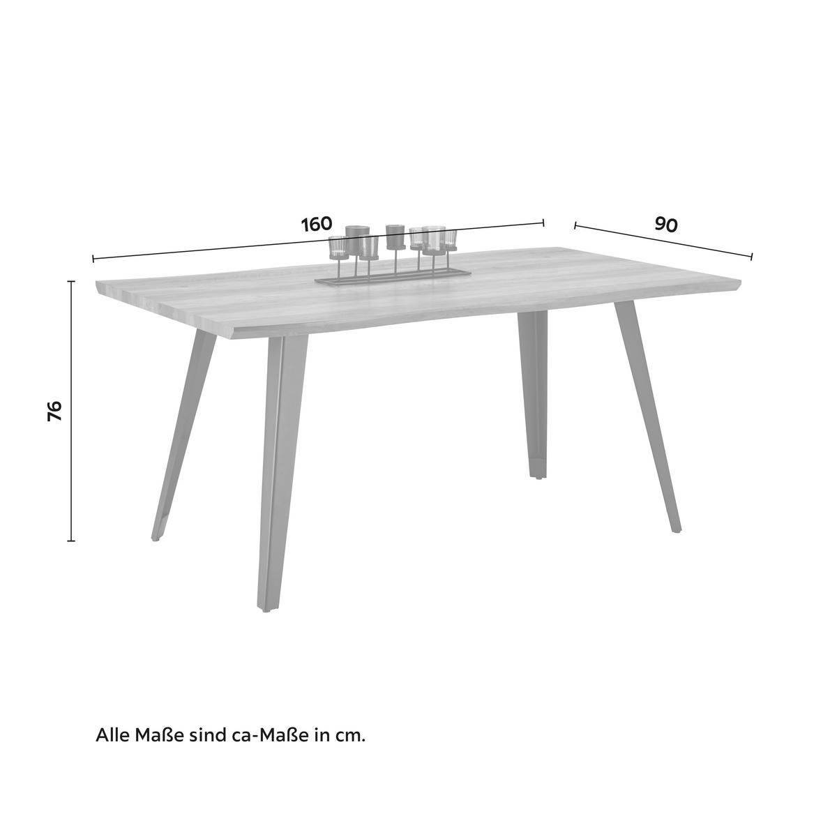 Stol Za Blagovaonicu Diego - boje hrasta/crna, Moderno, drvni materijal/metal (160/76/90cm) - Bessagi Home