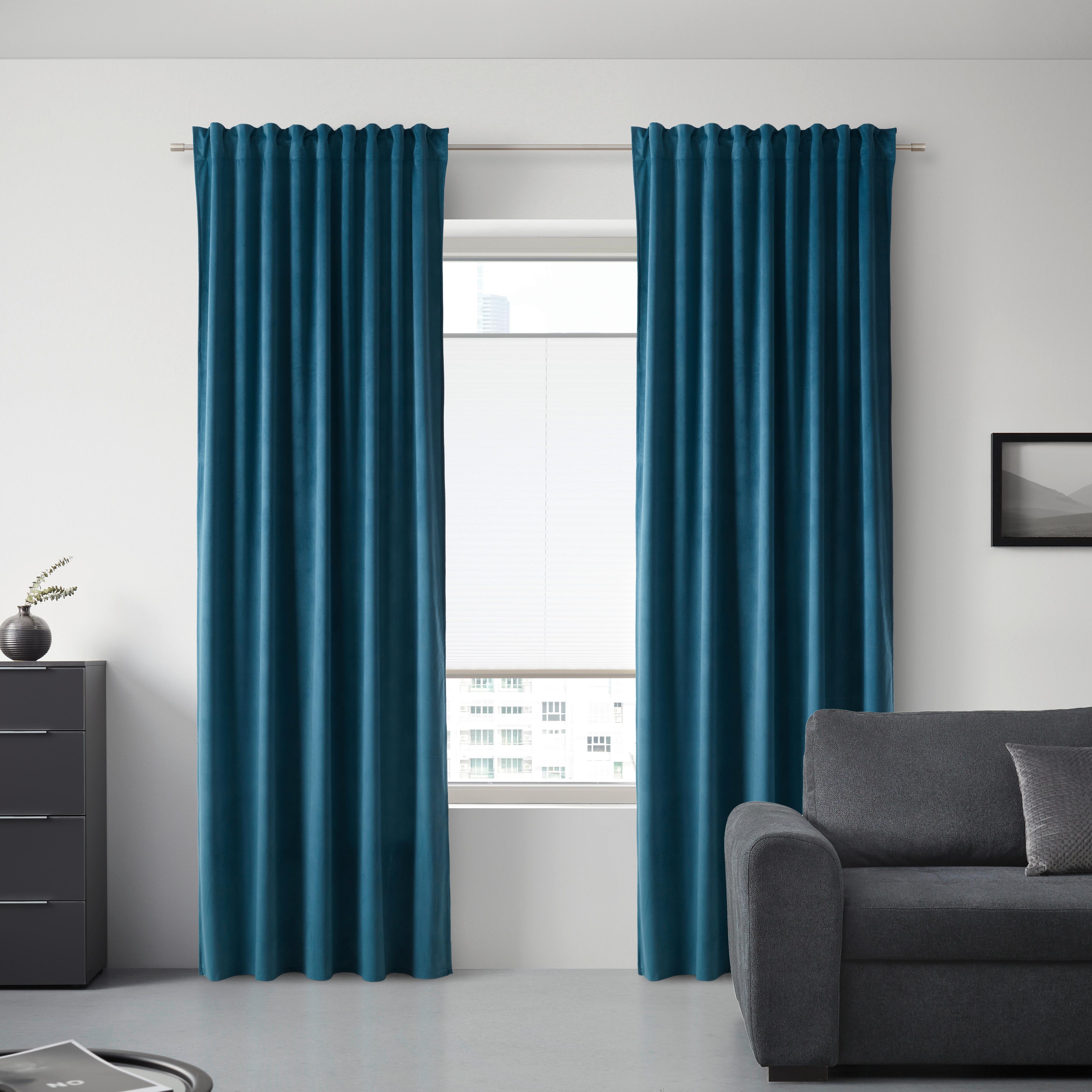 GARDINLÄNGD BIANCA - jadegrön, Klassisk, textil (140/245cm) - Modern Living