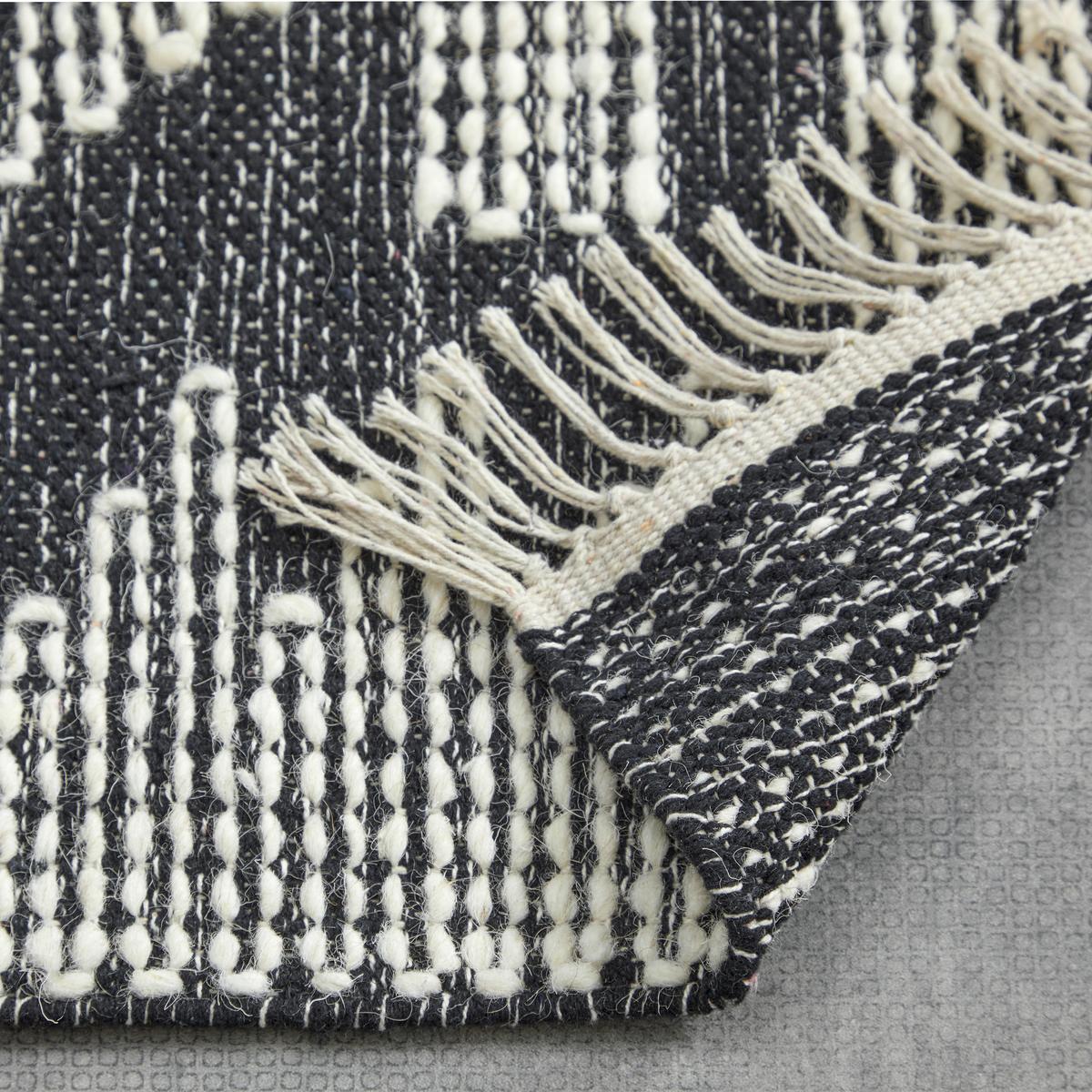 Covor țesut de mână LUCKY - alb/negru, Modern, textil (120/170cm) - Modern Living