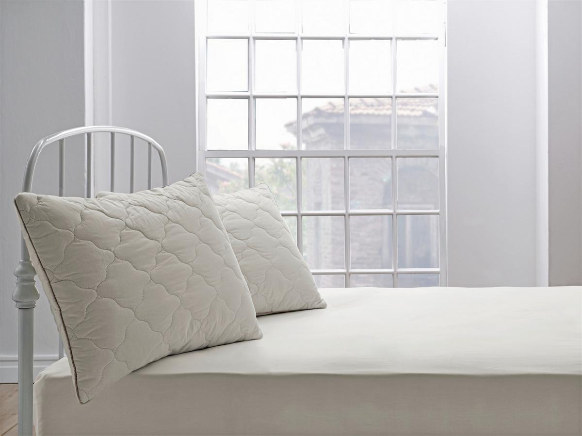 Kopfkissen Superwashed Wolle ca. 80x80x15,5 cm Weiß - Weiß, Basics, Textil (80/80/15,5cm) - Yatas