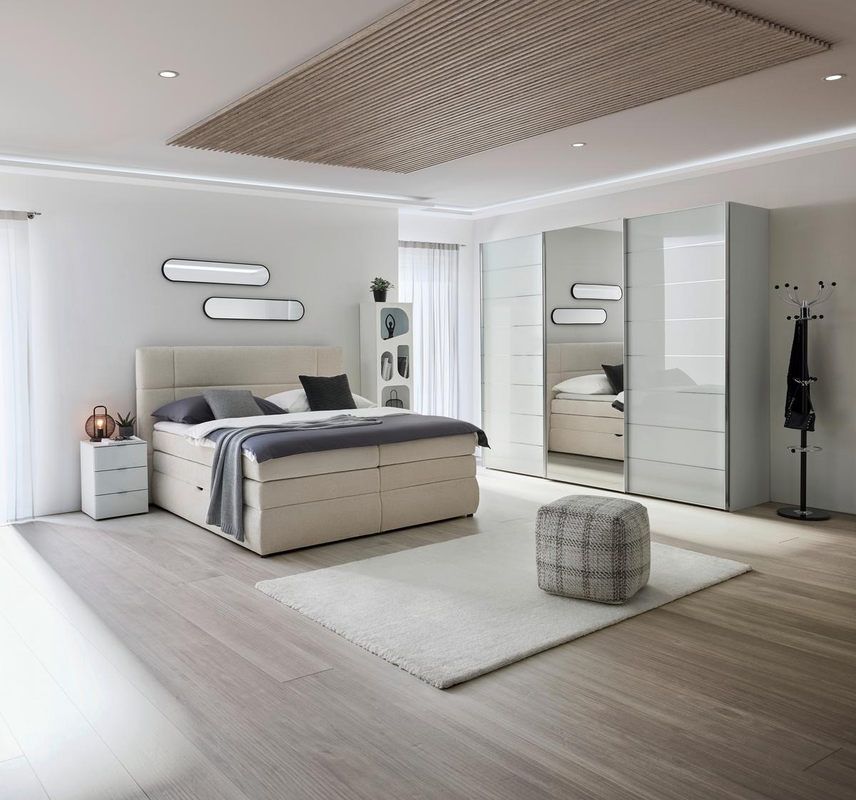 Boxspringbett Palace Beige ca. 160x200cm - Beige, KONVENTIONELL, Kunststoff/Textil (160/200cm) - Premium Living