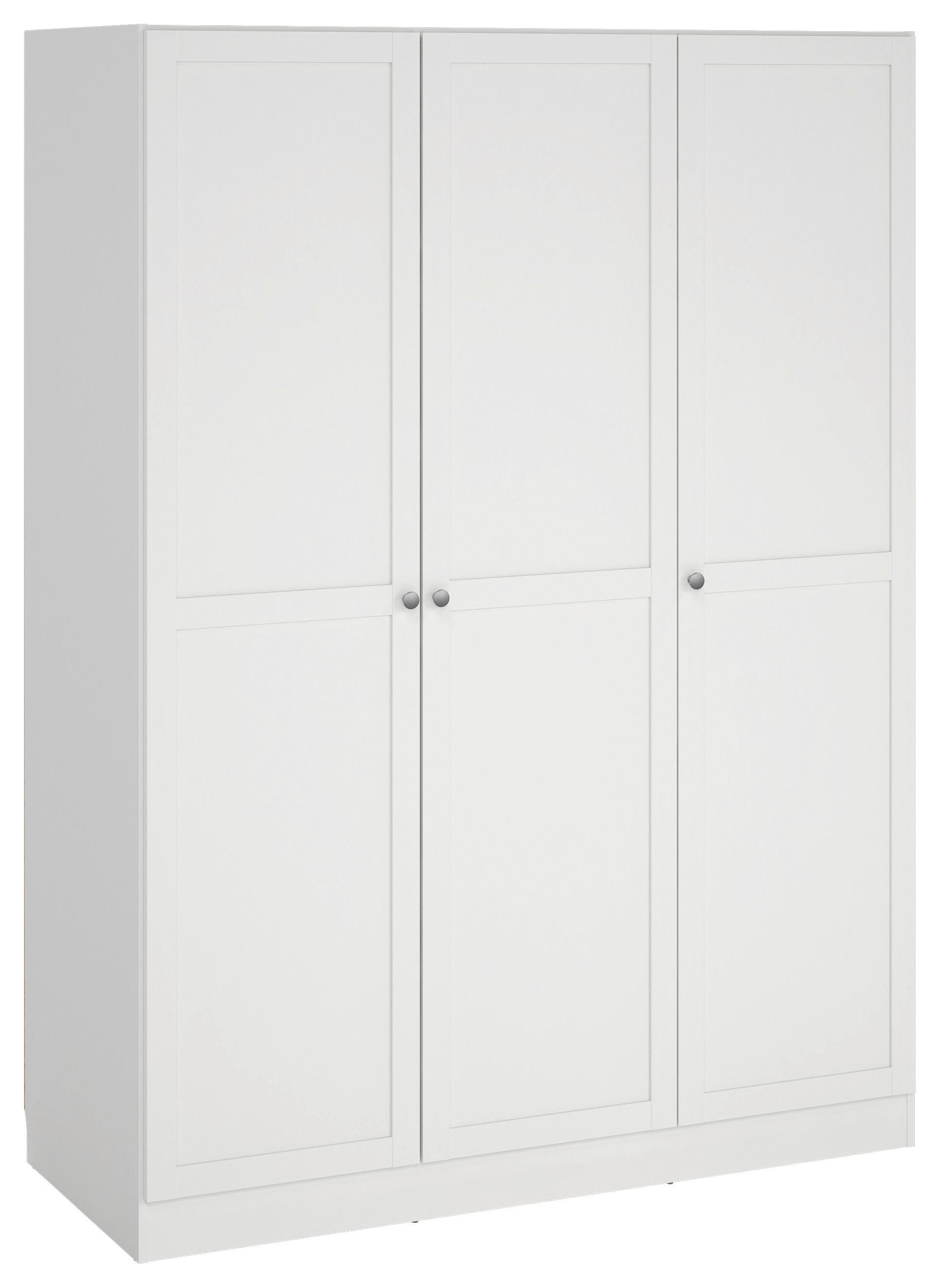 Omara S Klasičnimi Vrati Billund, Bela - srebrne barve/bela, Moderno, kovina/leseni material (147/200/61,7cm) - MID.YOU