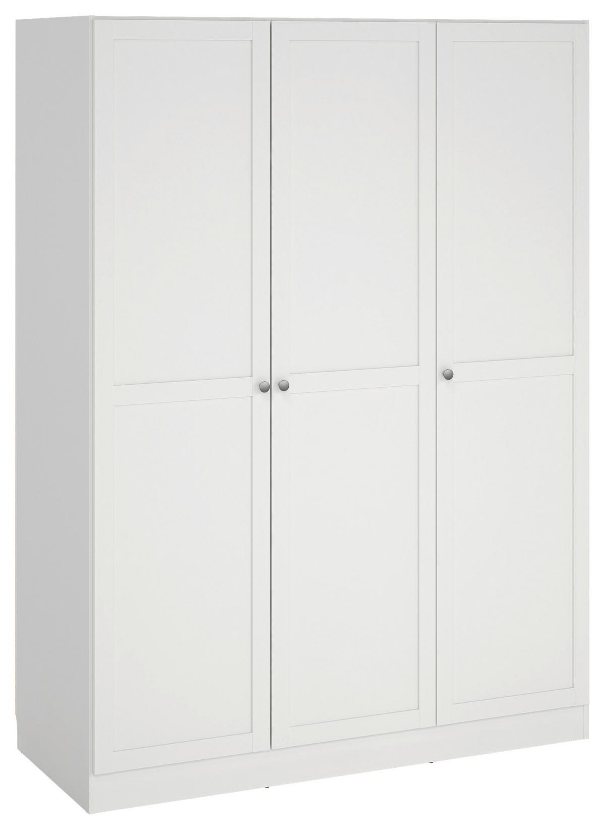 Omara S Klasičnimi Vrati Billund, Bela - srebrne barve/bela, Moderno, kovina/leseni material (147/200/61,7cm) - MID.YOU