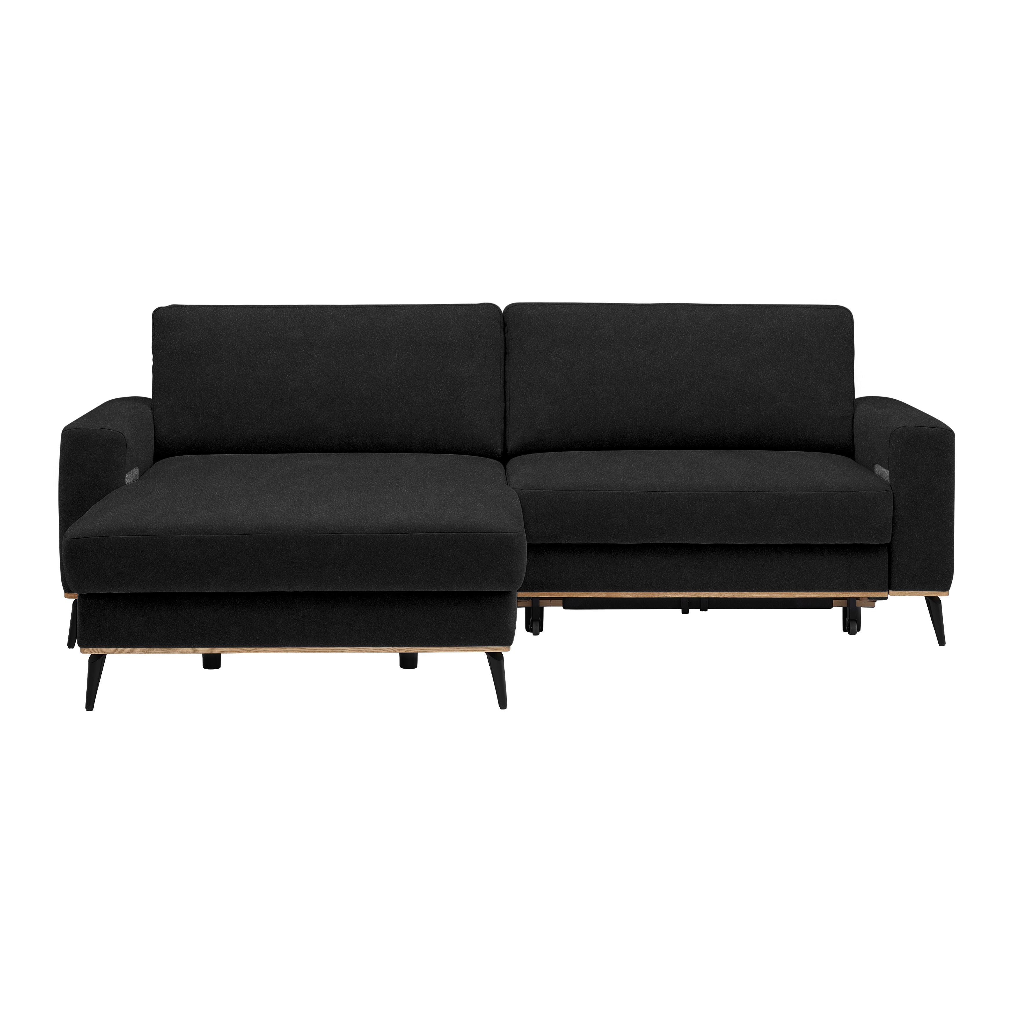 Wohnlandschaft Romeo Schwarz - Schwarz, KONVENTIONELL, Textil/Metall (167/87/234cm) - Zandiara
