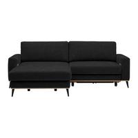 Wohnlandschaft Romeo Schwarz - Schwarz, KONVENTIONELL, Textil/Metall (167/87/234cm) - Zandiara
