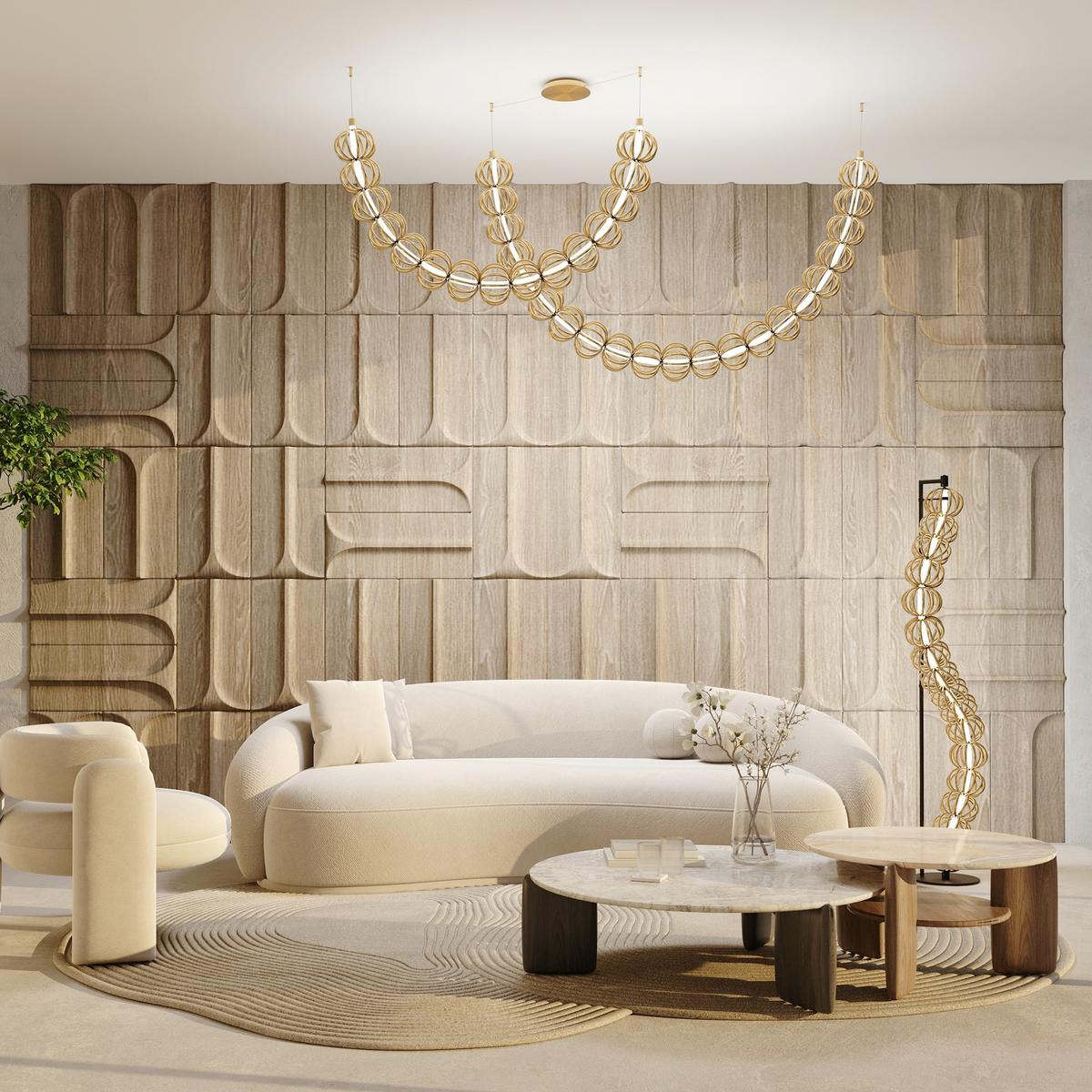 Pendelleuchte Mod216pl-L55g3k - Goldfarben, Design, Metall (208.6/184/35cm) - MAYTONI