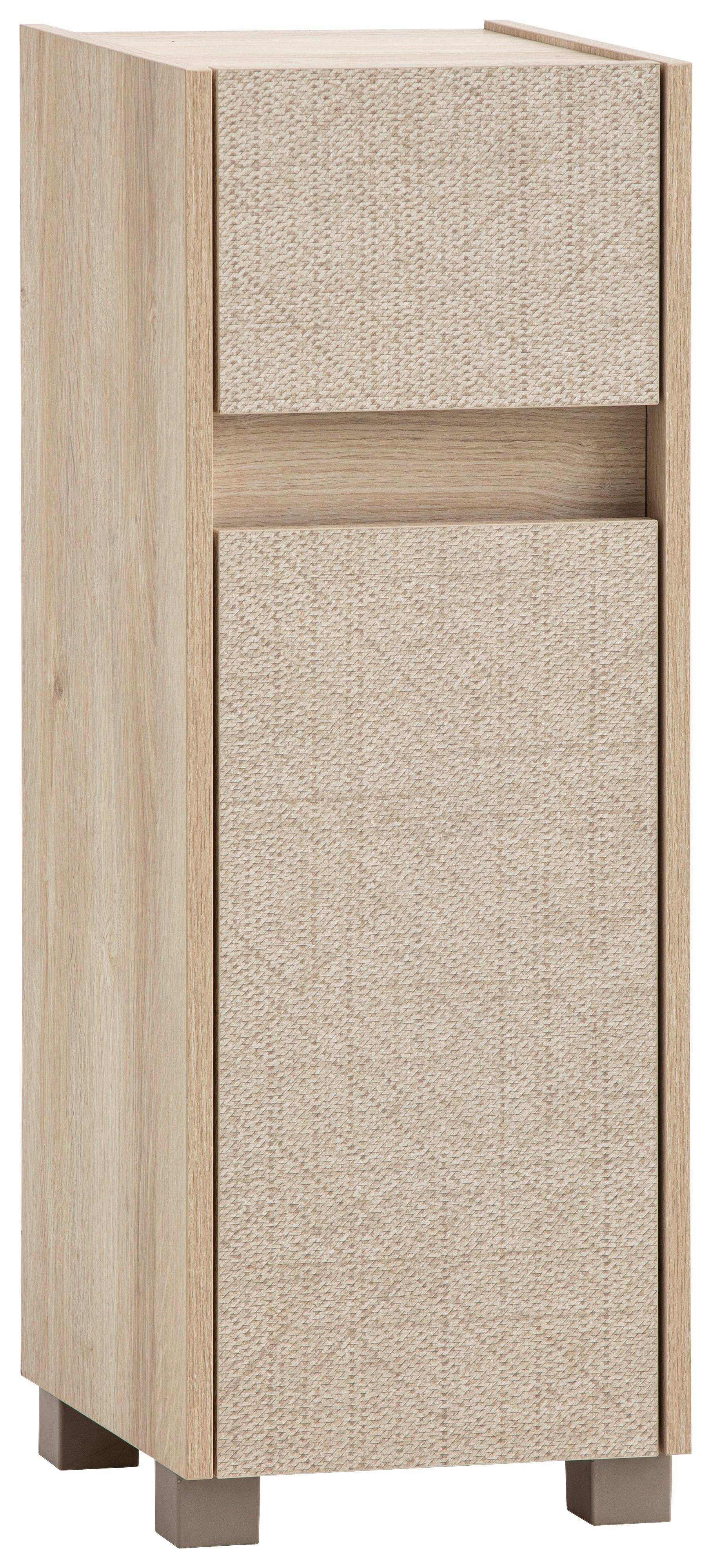 Midischrank Sander Eiche/Beige - Eichefarben/Beige, MODERN, Holzwerkstoff/Kunststoff (30,2/84,8/33cm) - MID.YOU