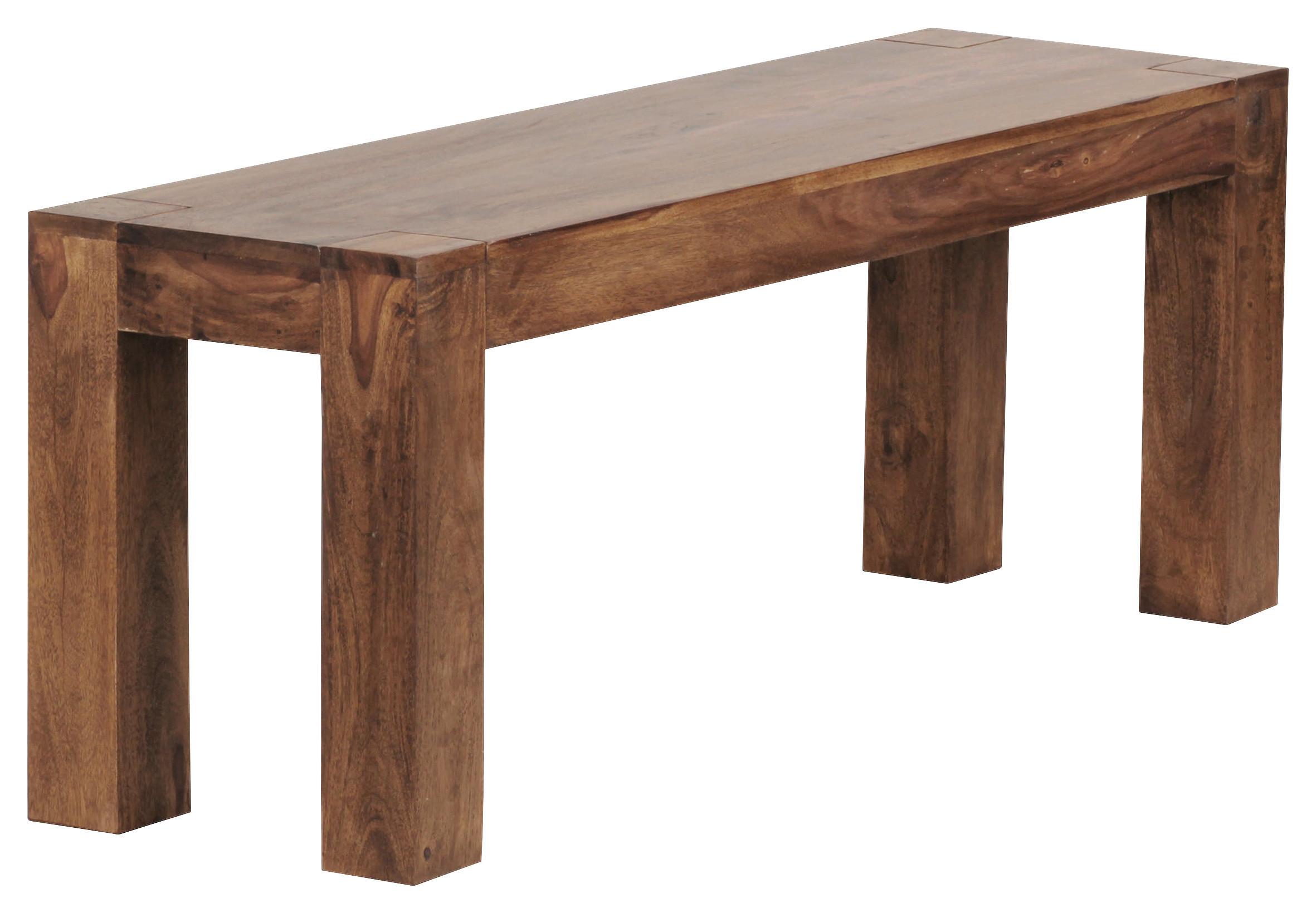Sitzbank Mumbai Sheeshamholz - Sheeshamfarben, MODERN, Holz (120/45/35cm) - P & B