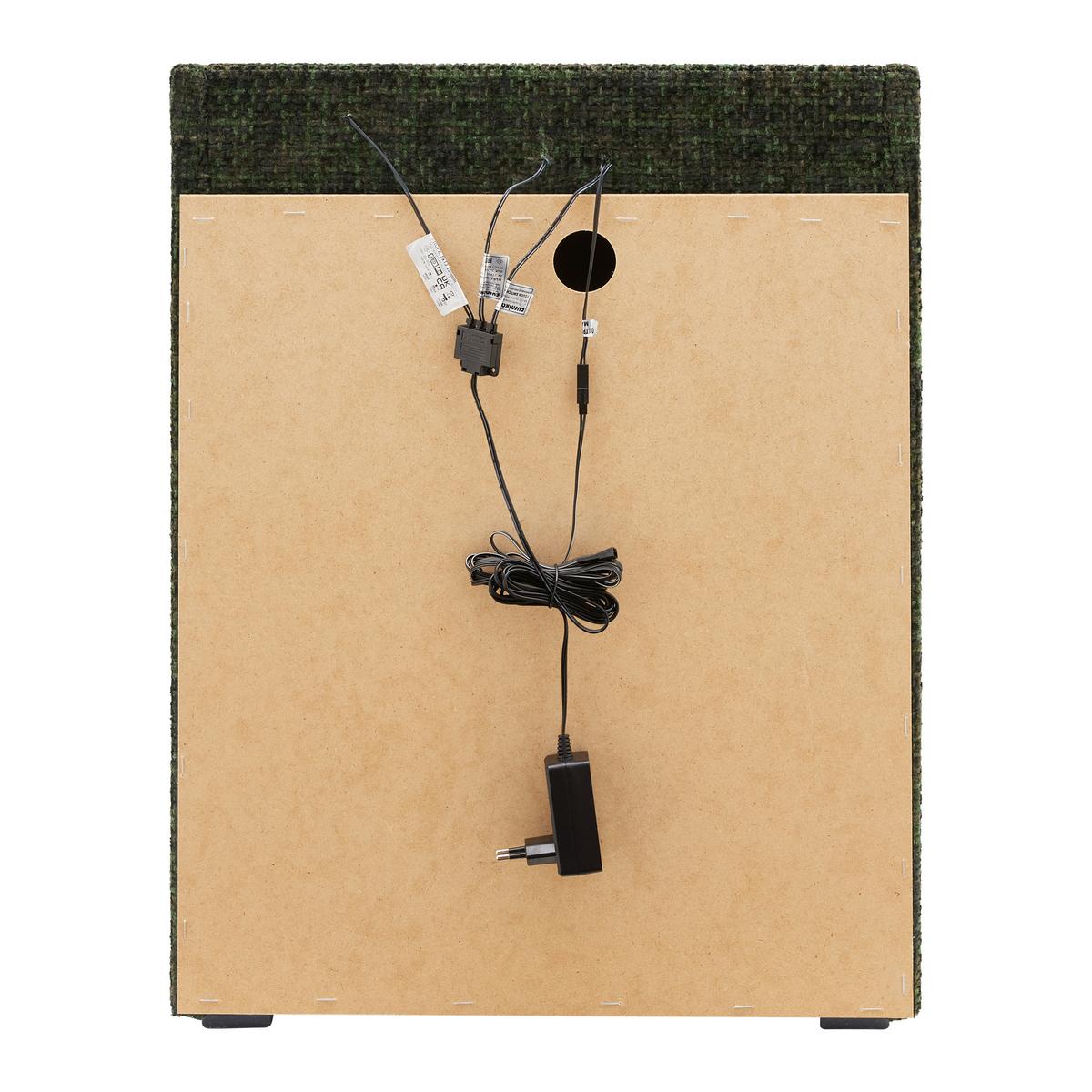 Nachtkästchen Moon Grün mit USB- und Typ C-Anschluss - Silberfarben/Schwarz, KONVENTIONELL, Holzwerkstoff/Kunststoff (47/61/46cm) - Premium Living