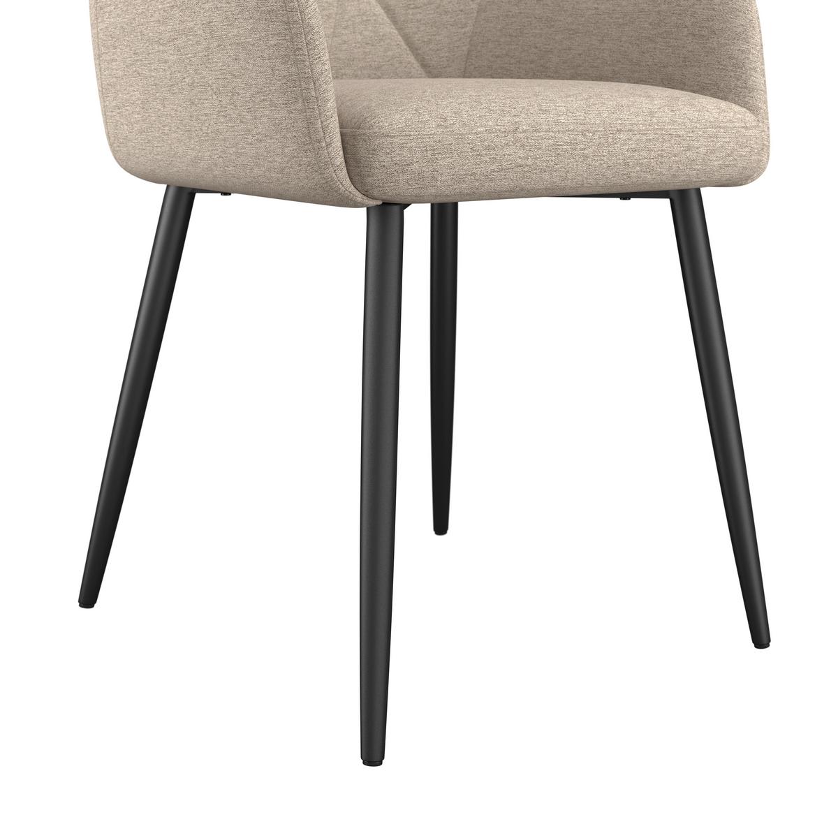 Naslanjač Hardy - črna/bež, Moderno, kovina/tekstil (57/86/64cm)
