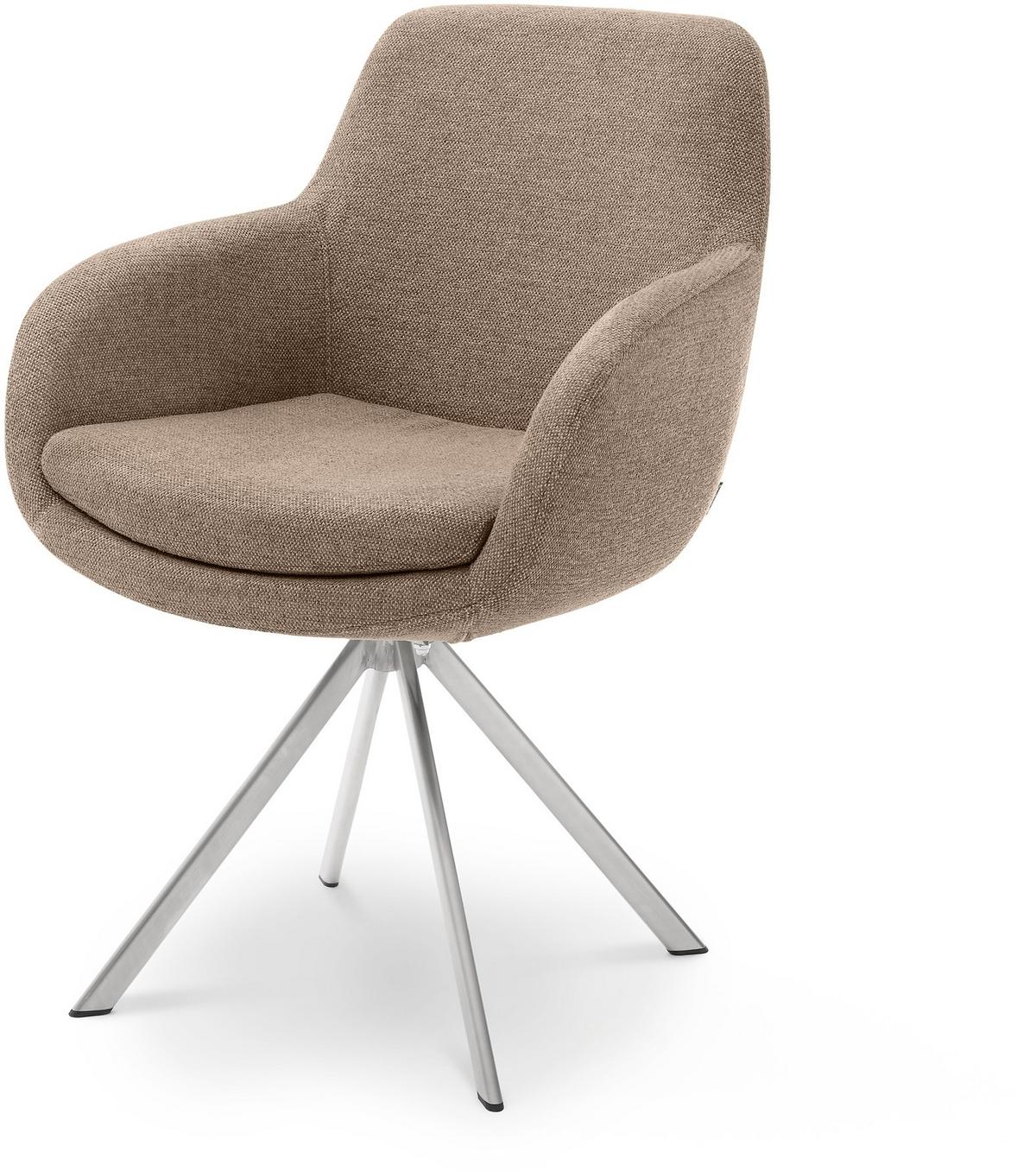 KRZESŁO Z PODŁOKIETNIKAMI TAVIA -MR- - kolor stalowy/jasnobrązowy, Design, metal/tkanina (62/86/66cm) - Musterring