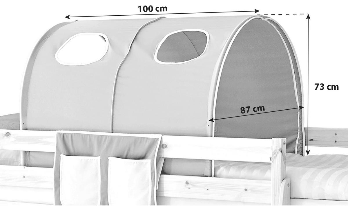 Set S Tunelom Jan - zelena/bež, Konvencionalno, kovina/tekstil (100/73/87cm) - MID.YOU