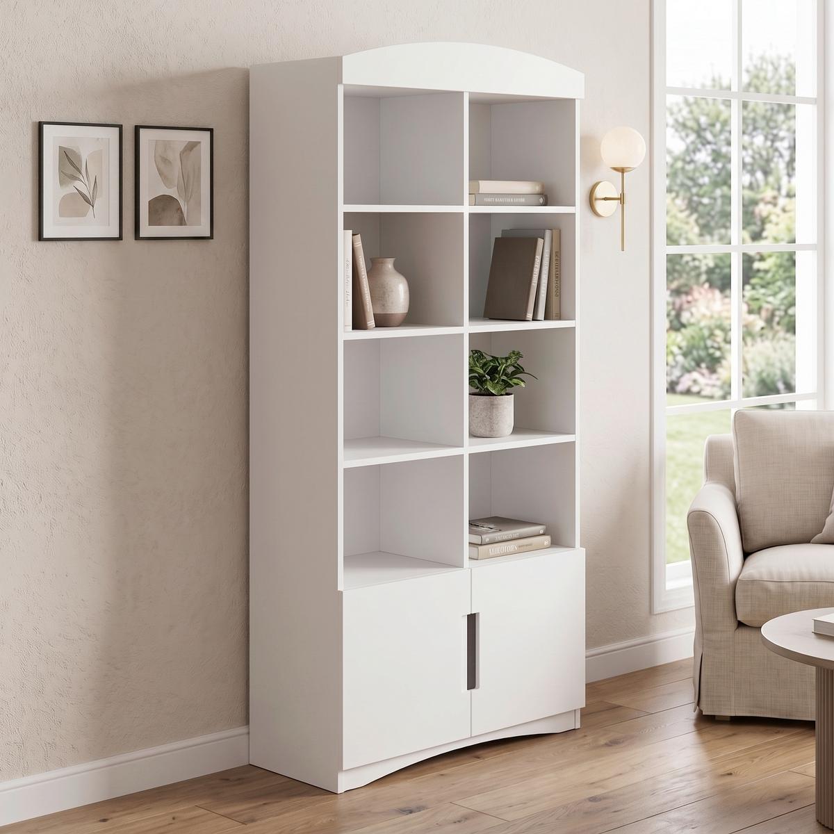 Regal CLASSIC in Weiß, MDF - Weiß, MODERN, Holzwerkstoff (90/188,2/36cm) - MID.YOU