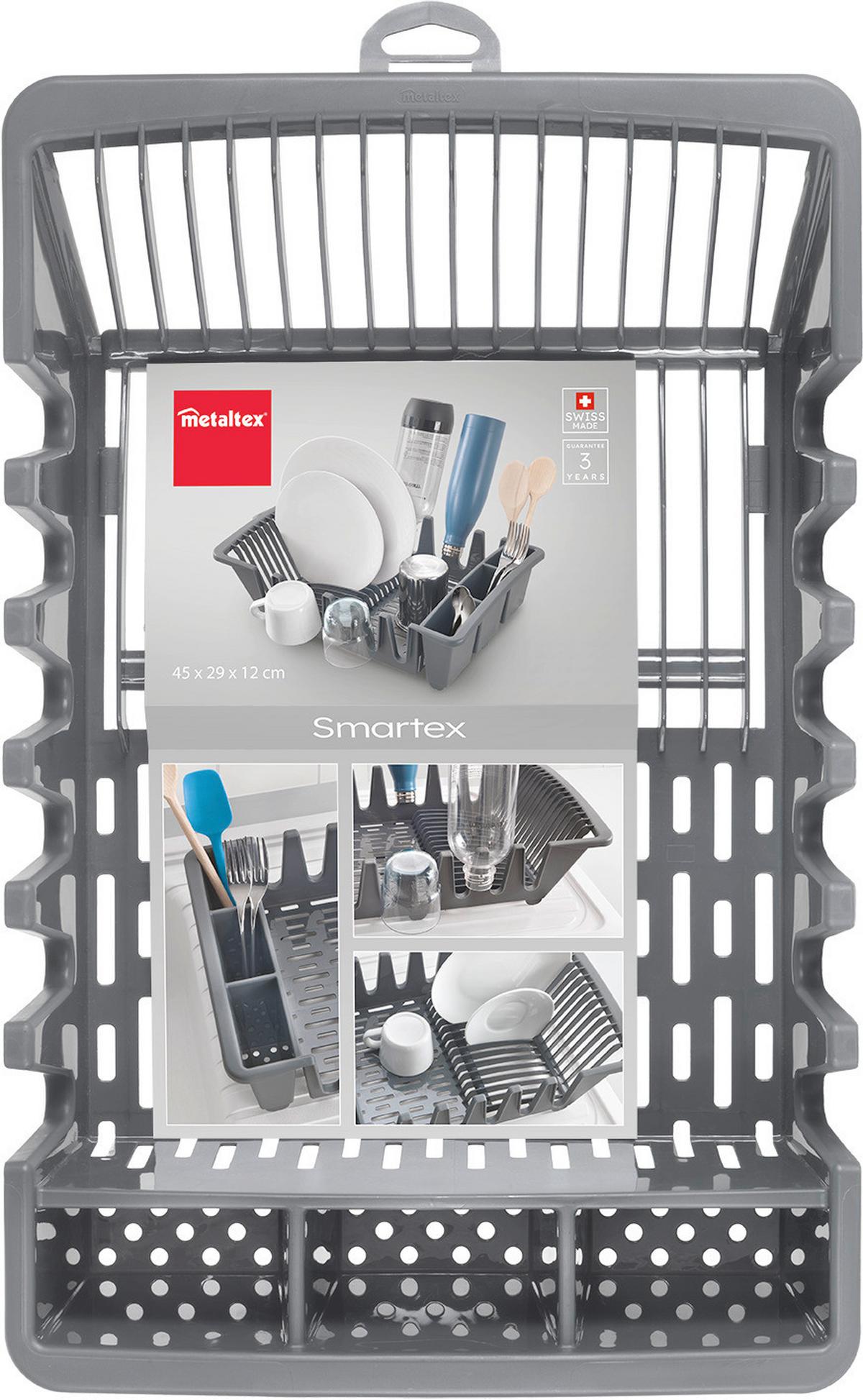 Edényszárító Állvány Smartex - szürke, Basics, műanyag (29/12/45cm) - Metaltex