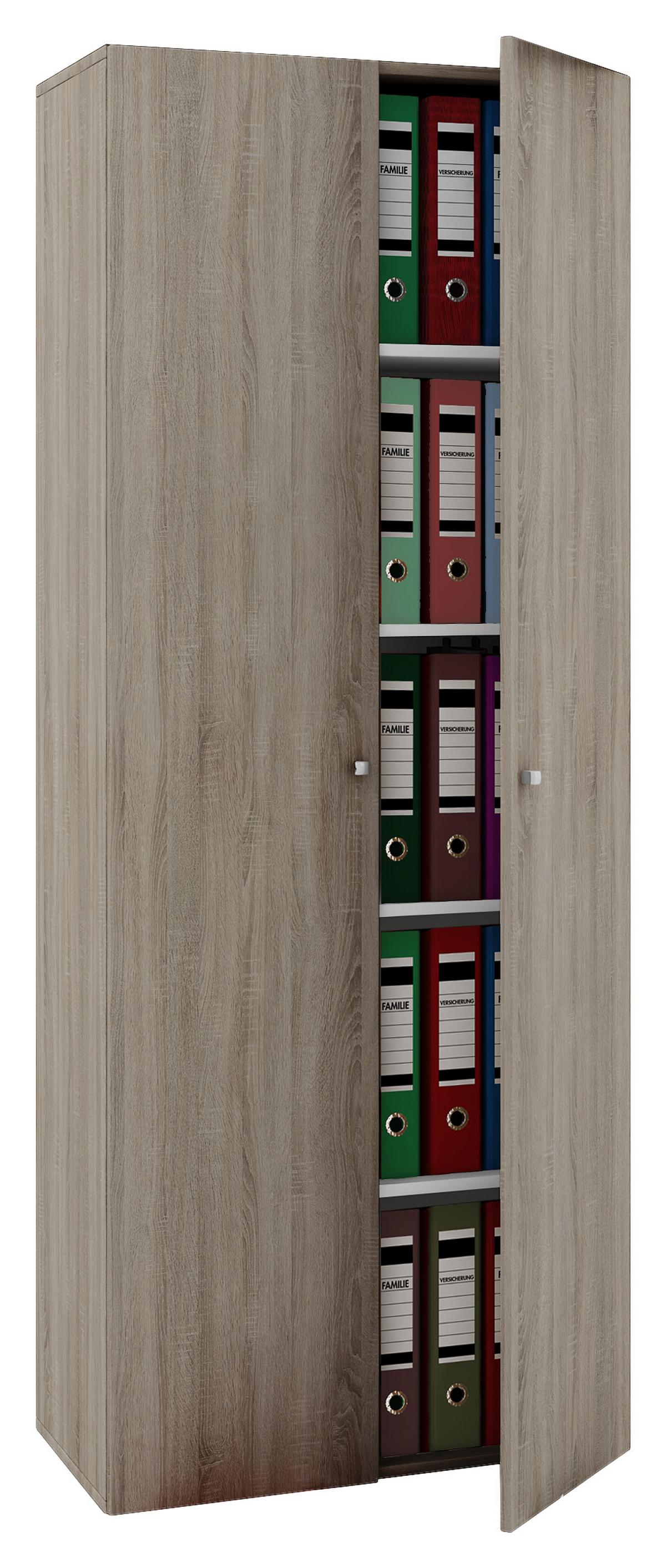 Mehrzweckschrank Vandol ca. 70x178x40 cm Eichefarben - Eichefarben/Silberfarben, Basics, Holzwerkstoff/Kunststoff (70/178/40cm) - MID.YOU