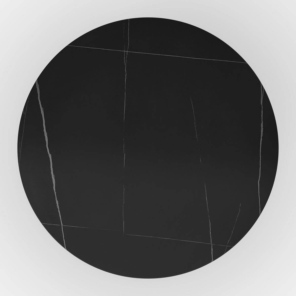 Esstisch rund Pela Schwarz MDF Ø ca. 110 cm - Schwarz, MODERN, Holzwerkstoff/Stein (110/75cm) - Bessagi Home