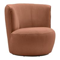 Sessel Jasima Kupfer drehbar - Schwarz/Kupferfarben, MODERN, Textil/Metall (77/81/85cm) - Premium Living