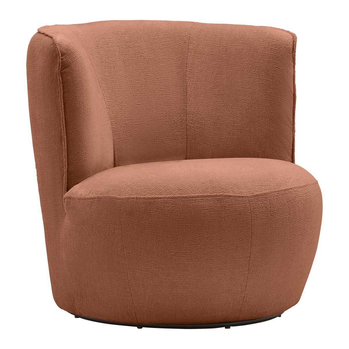 Sessel Jasima Kupfer drehbar - Schwarz/Kupferfarben, MODERN, Textil/Metall (77/81/85cm) - Premium Living