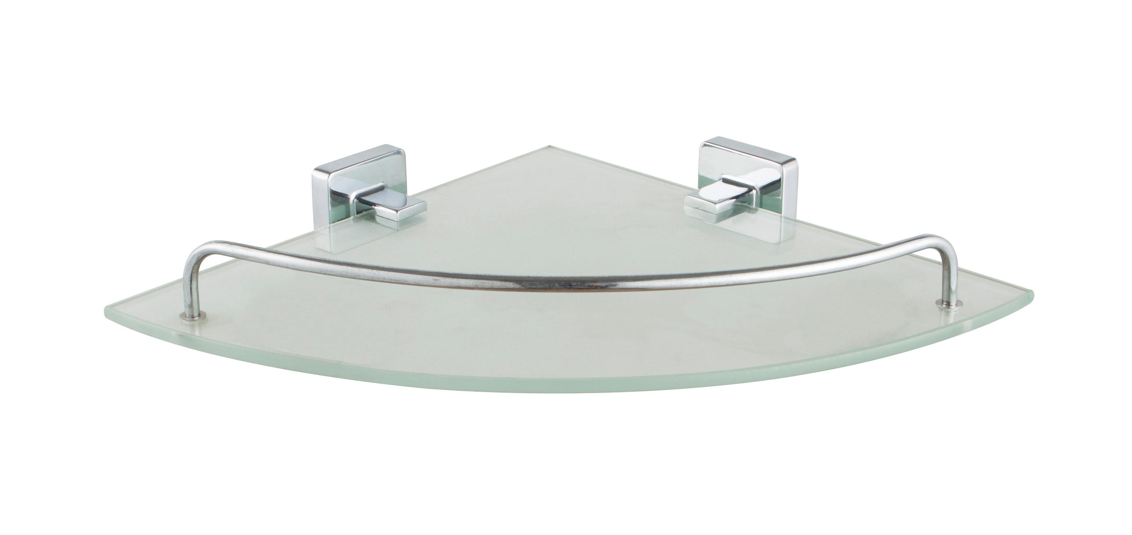 Üveg Sarokpolc Solo - Konventionell, Üveg/fém (34/4,5/24cm)