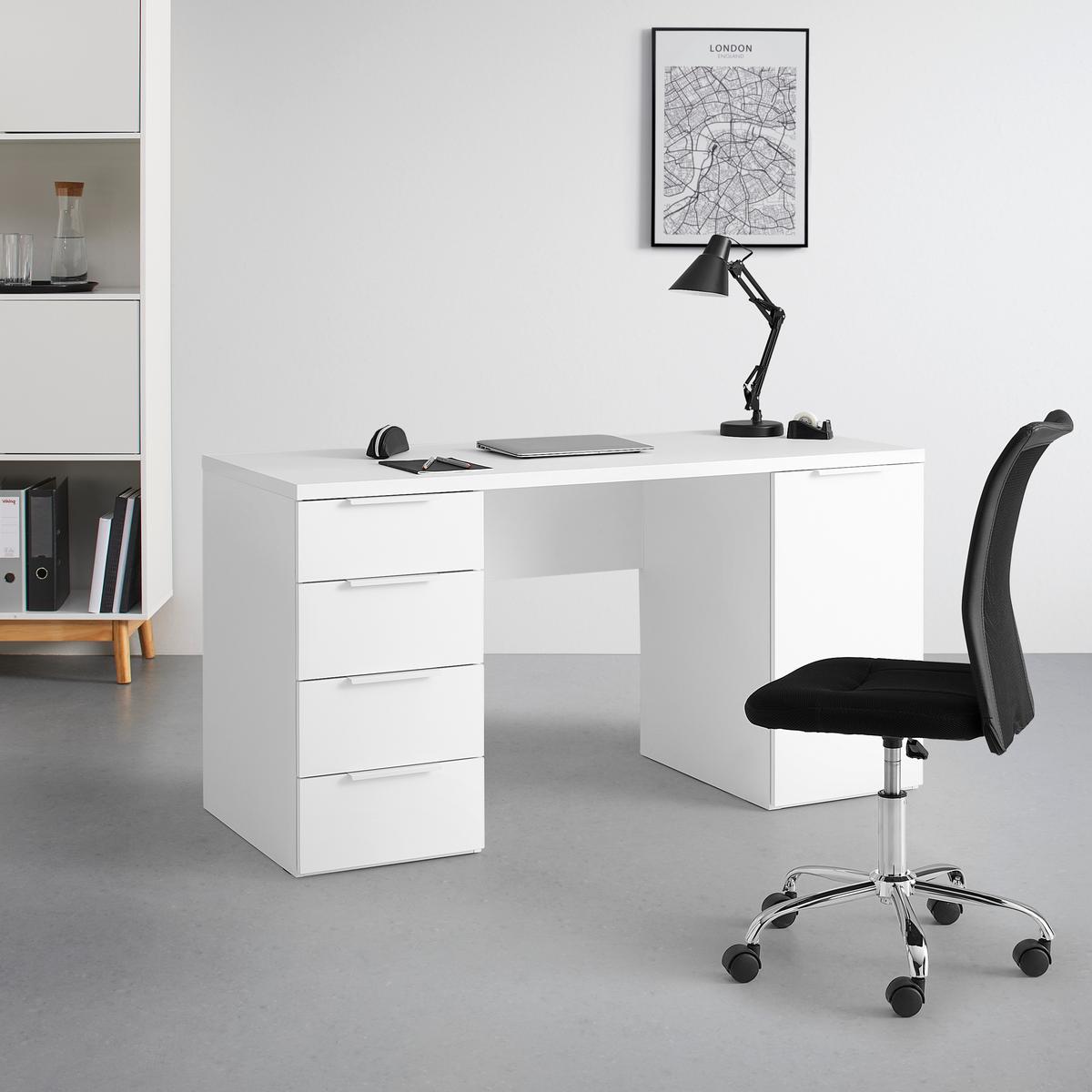 Schreibtisch Carlos Weiss CARLOS WEISS - Weiß, MODERN, Holzwerkstoff (146/75/60cm) - Mömax
