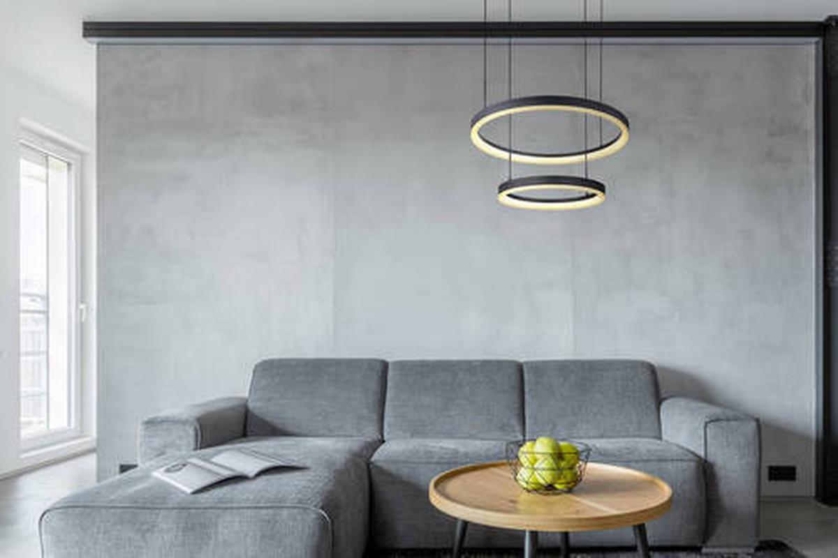 Viseča Led-svetilka Augusto, S Sijalko - zlate barve/črna, Design, kovina/umetna masa (66,5/60/150cm) - Globo
