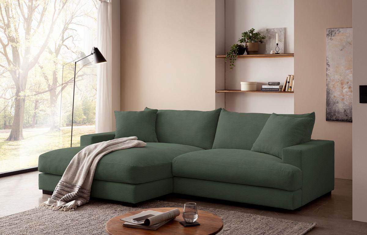 Kutna Garnitura Pelle - tamno zelena/crna, Moderno, tekstil (180/265cm) - Modern Living