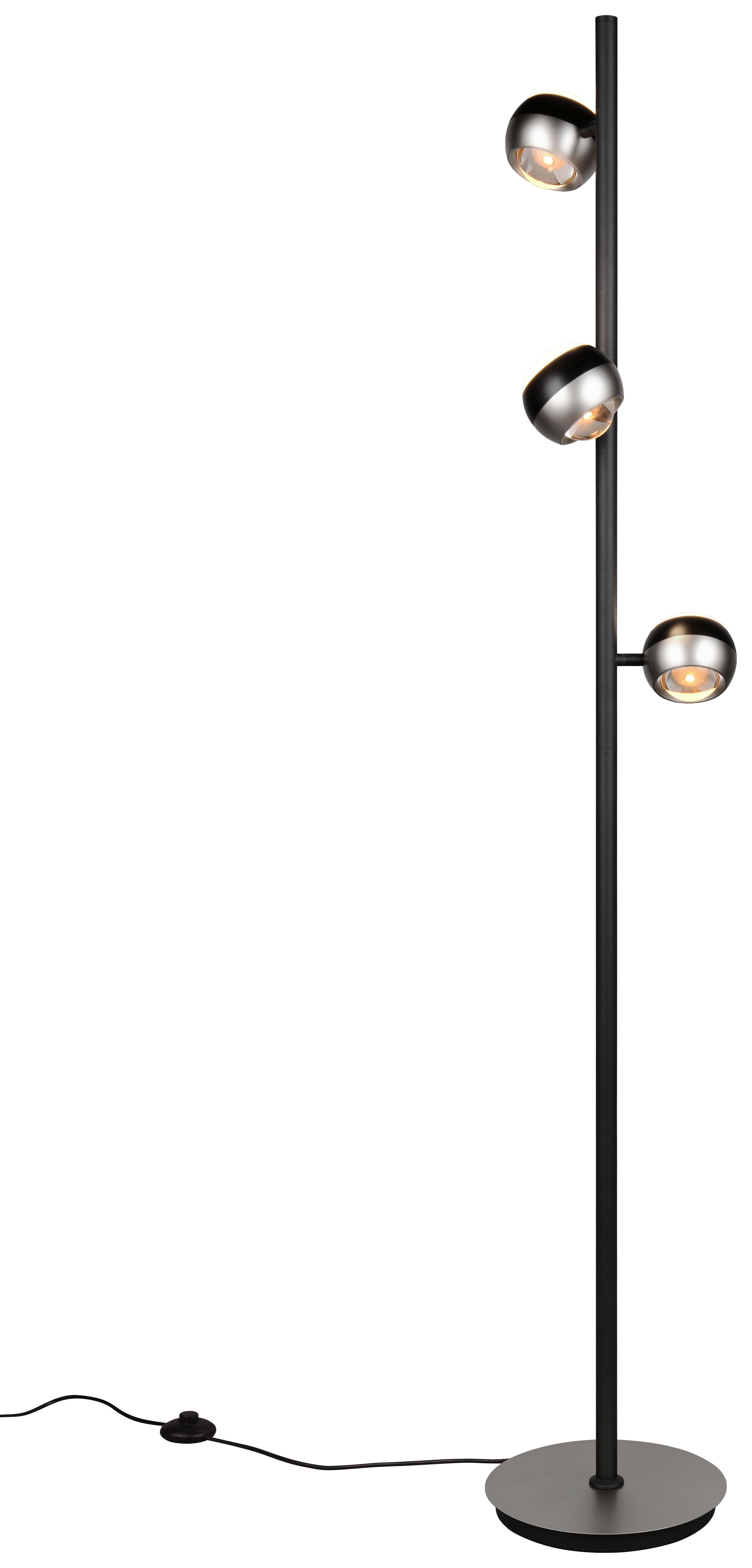LED-Stehleuchte Orbit Dimmbar max. 8 Watt - Schwarz/Nickelfarben, Design, Metall (25/25/150cm) - Trio Leuchten
