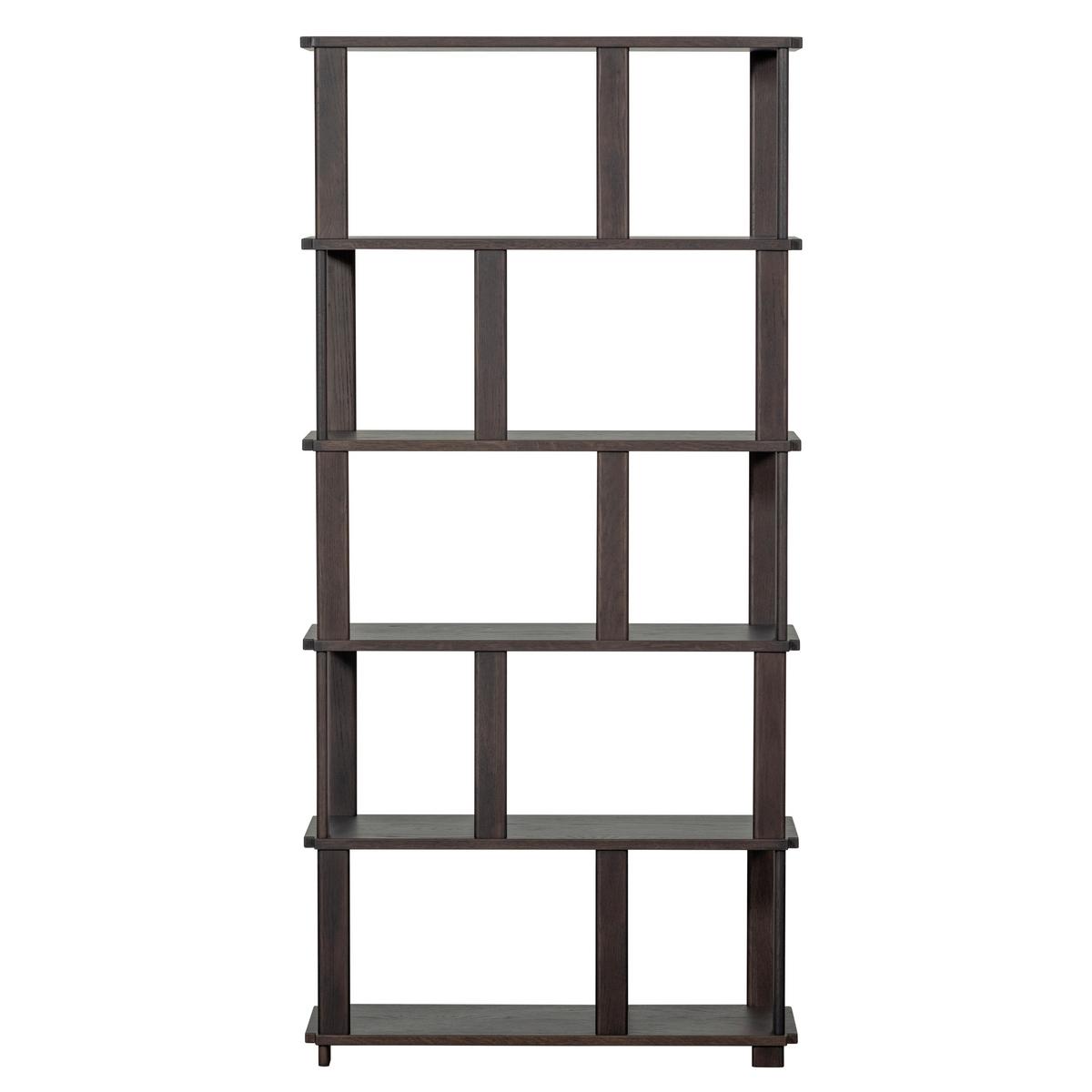 Regal Riss Dunkelbraun B: 90 cm - Dunkelbraun, Design, Holz (90/186/30cm) - Livetastic