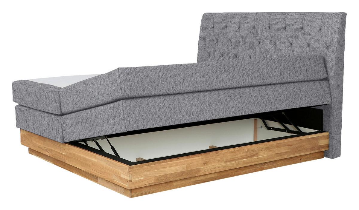 Boxspringbett Marie in Grau ca. 180x200cm - Grau, KONVENTIONELL, Holz/Kunststoff (180/200cm) - Zandiara