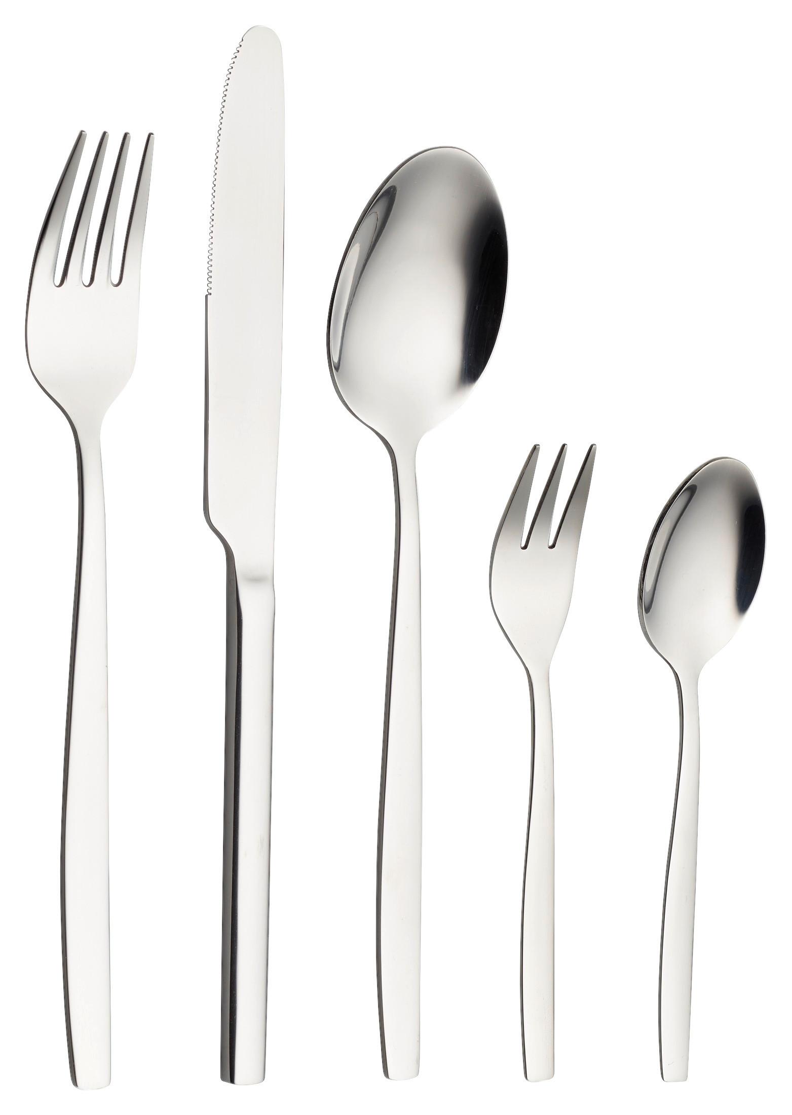 Jedilni Pribor Positano, 30-Delni - srebrne barve, Design, kovina - Echtwerk