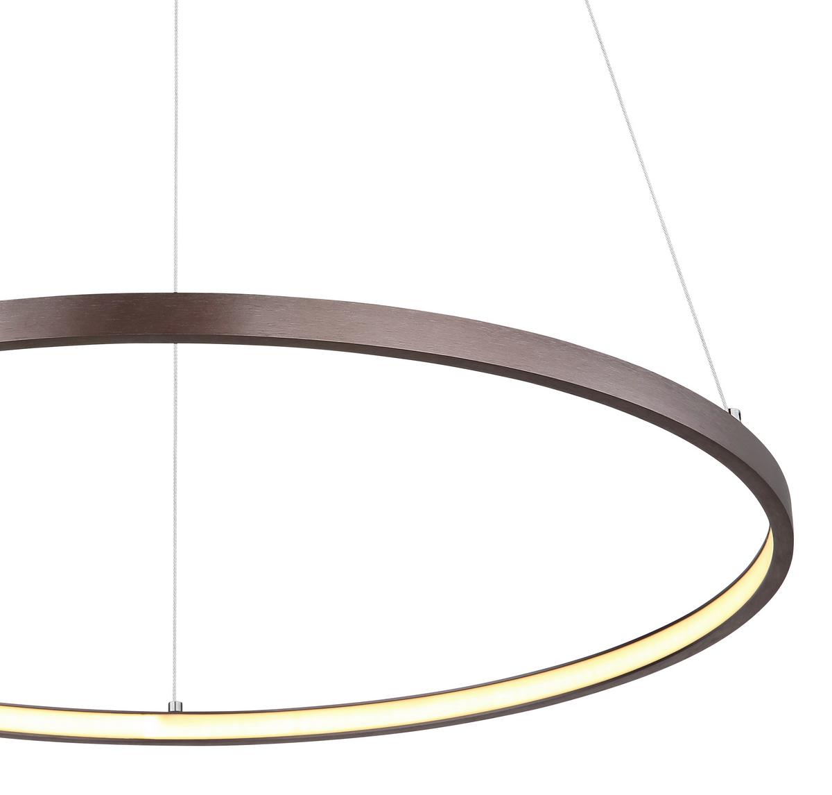 Viseča Led-svetilka Ralph, S Sijalko - opal/rjava, Design, kovina/umetna masa (60,5/120cm) - Globo
