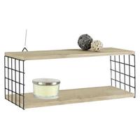 Zidna Polica Cage - prirodne boje/crna, Lifestyle, drvo/metal (60/22/20cm) - Modern Living