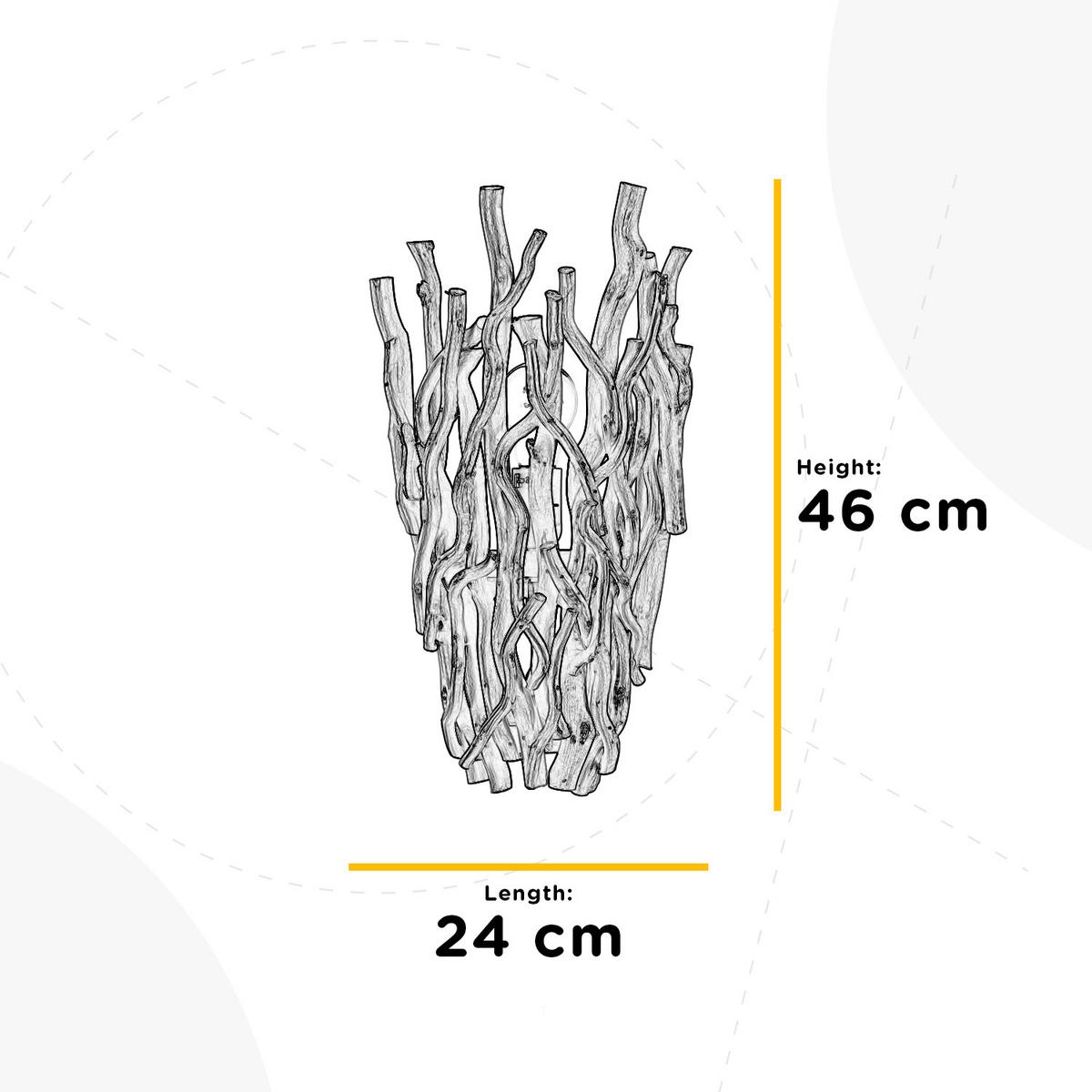 Wandleuchte Agar Akaziefarben max. 22 Watt - Akaziefarben, Natur, Holz/Metall (24/15/46cm)