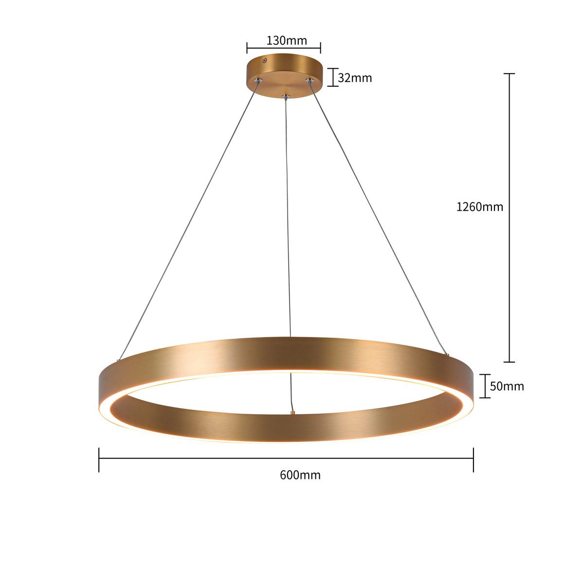 Led-hängeleuchte Lp-333/1p S Gd Midway Small - Goldfarben, Design, Metall (60/126cm)