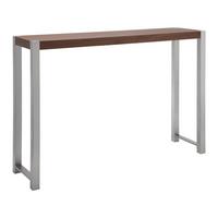 Bartisch Enora Walnussfarben Edelstahl ca. 150x100x40 cm - Edelstahlfarben/Walnussfarben, MODERN, Holz/Metall (150/100/40cm) - Bessagi Home
