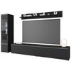 WOHNWAND VERA |  SCHWARZ/GRAPHIT - Schwarz/Graphitfarben, Basics, Glas/Holzwerkstoff (210/130/33cm) - P & B