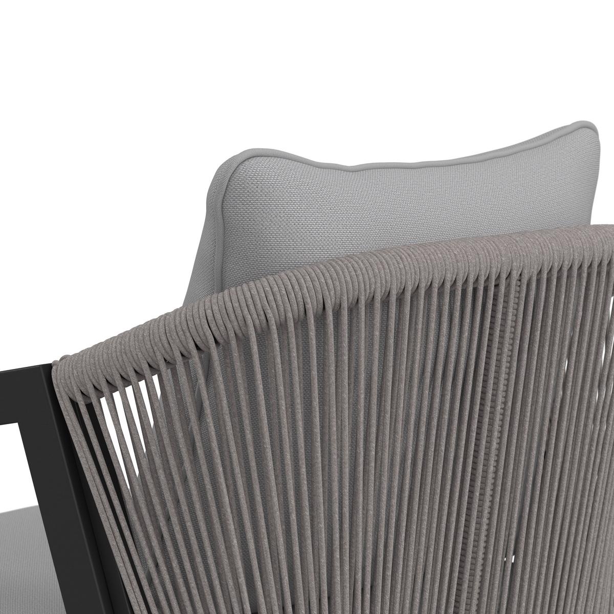 Balkonset Bela Hellgrau Hellgrau Outdoorstoff/Metall - Hellgrau/Schwarz, MODERN, Textil/Metall - Bessagi Garden