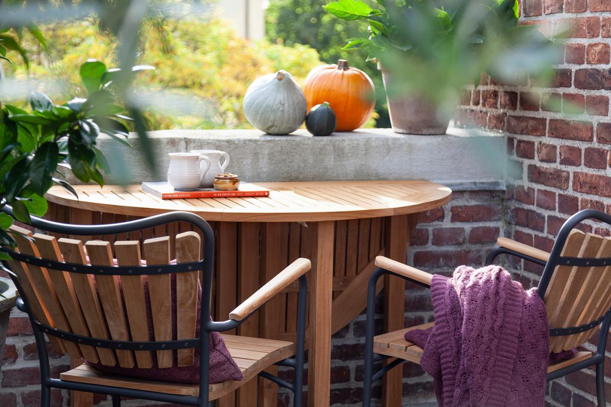 Gartenstuhl Ellen Anthrazit/Teak stapelbar - Anthrazit/Teakfarben, KONVENTIONELL, Holz/Metall (58,5/78/56,5cm) - Gardenson