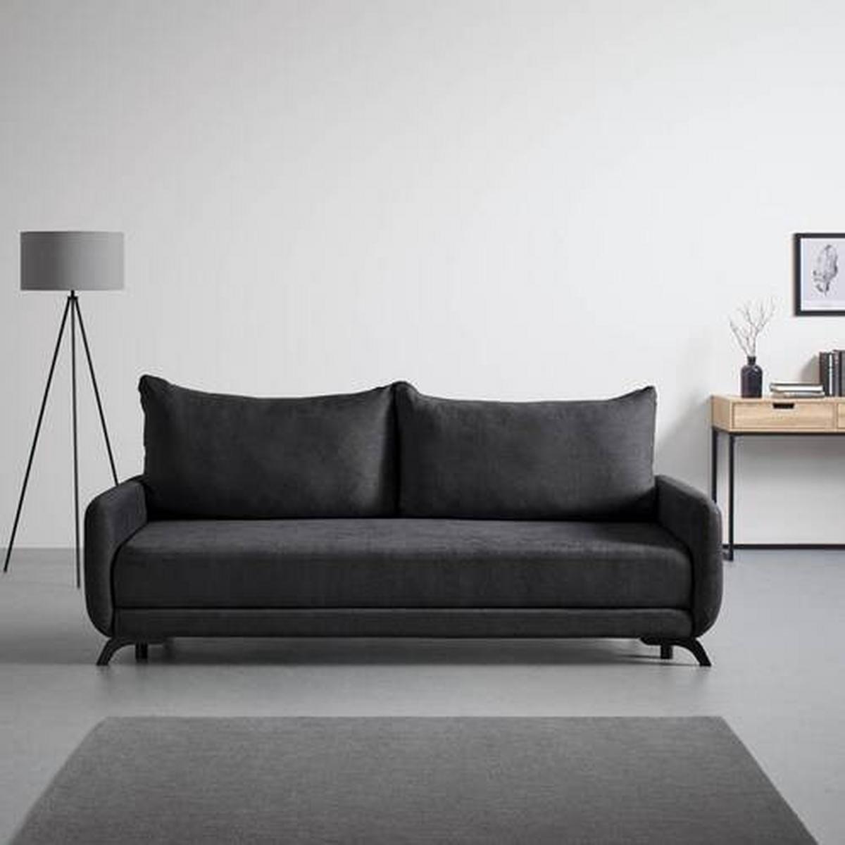 Zofa S Posteljno Funkcijo Oliver, Antracit - črna/antracit, Moderno, tekstil/les (220/74/93cm) - Bessagi Home