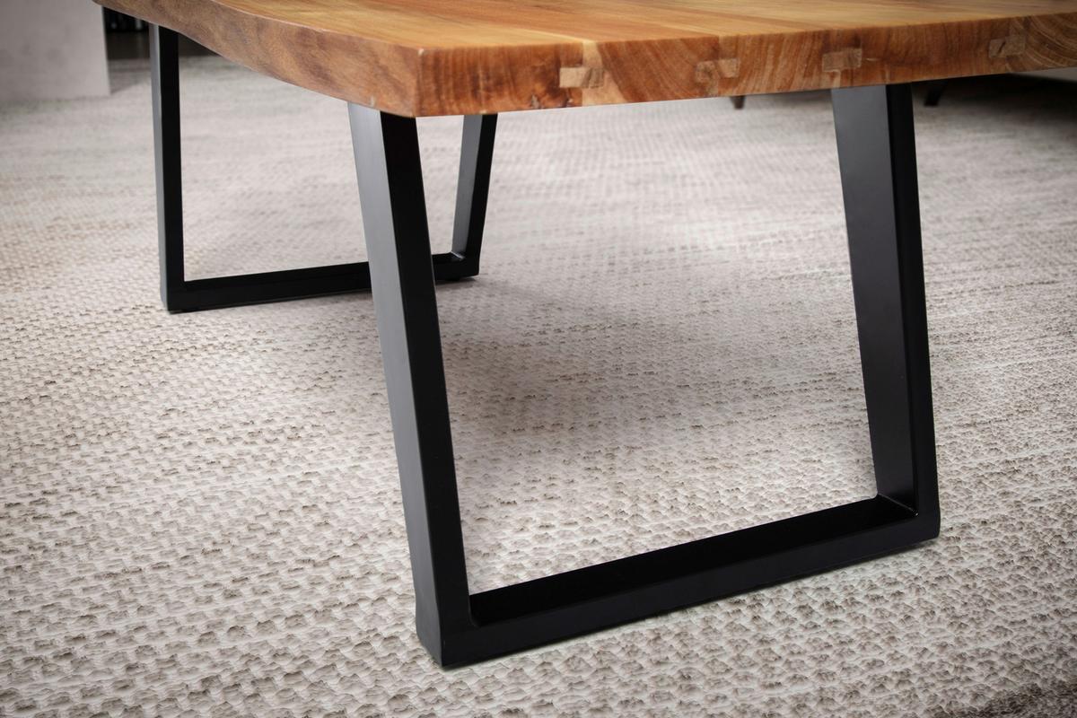 Klubska Miza Couchtisch - črna/barve akacije, Design, kovina/les (120/60/46cm) - MID.YOU