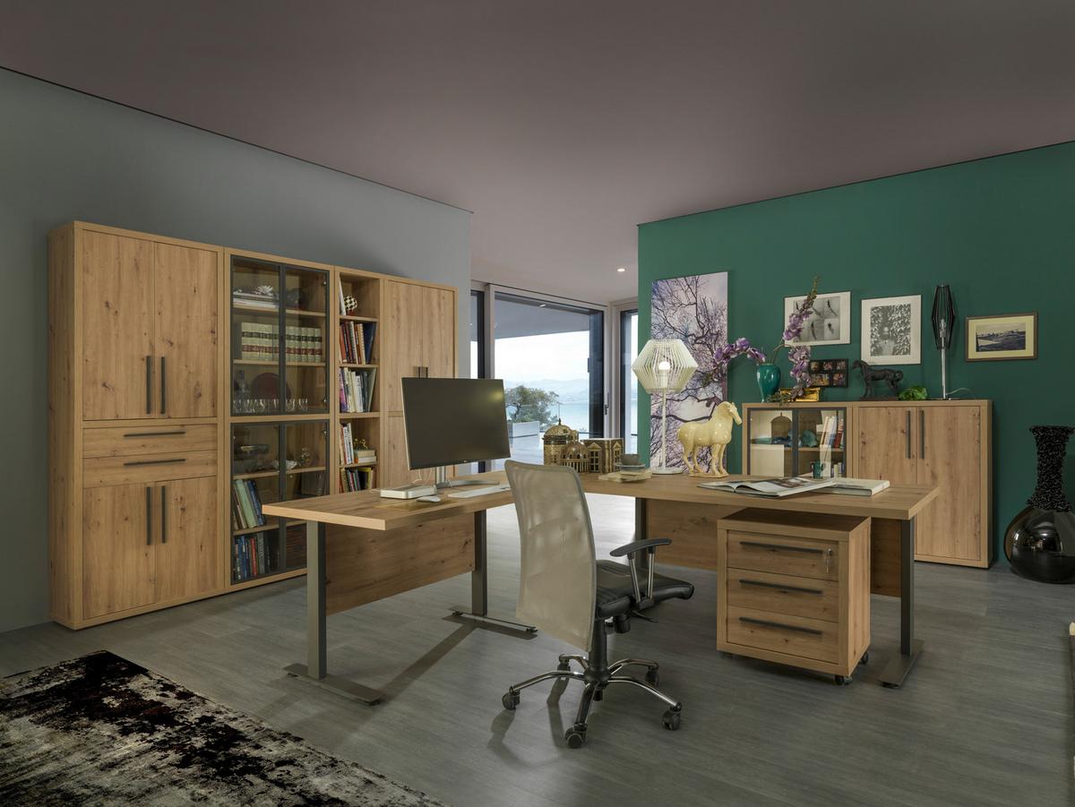 Türenset aus Glas in Anthrazit - Anthrazit, Modern, Glas/Metall (74/101cm) - Mömax