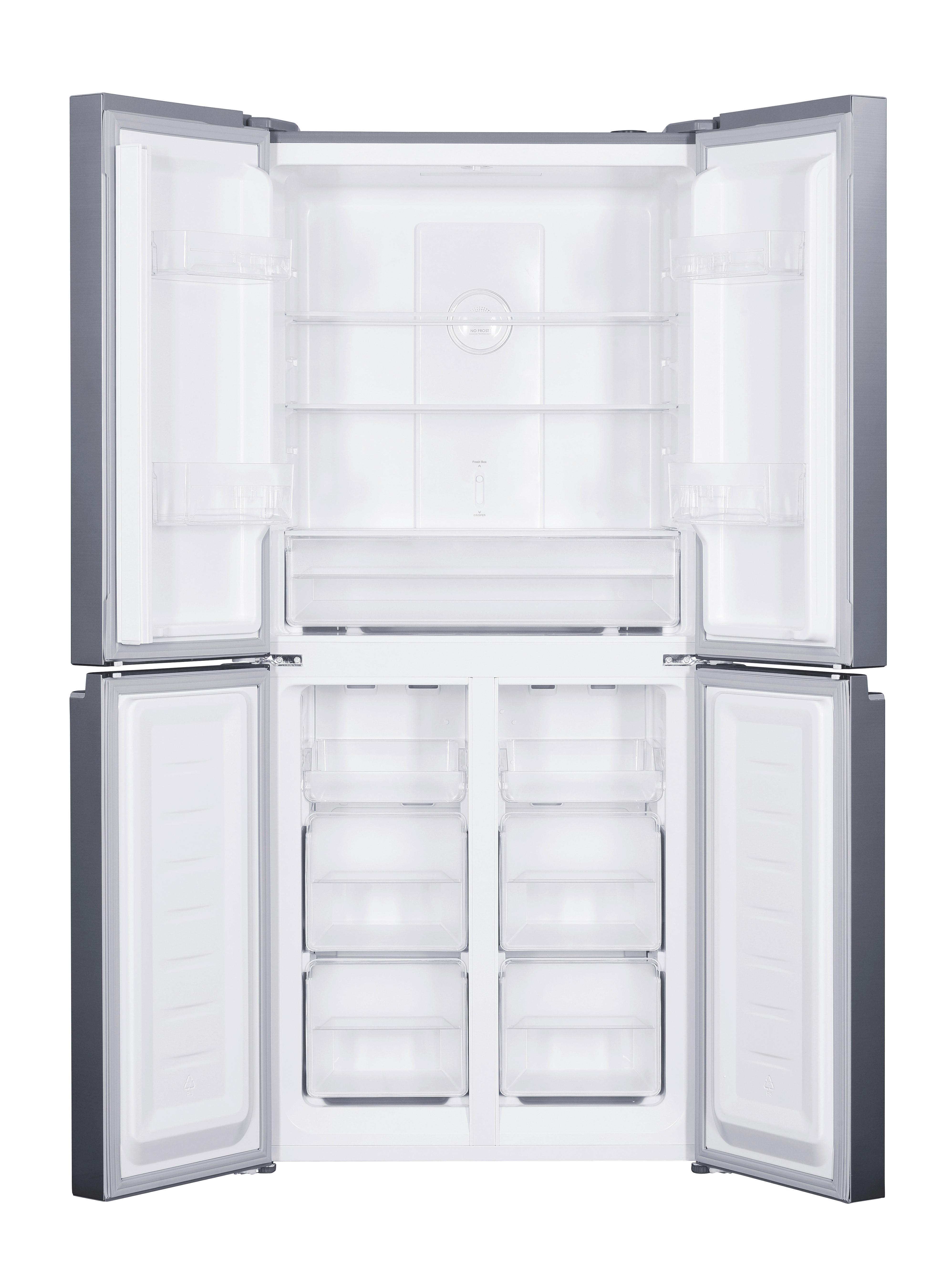 Kühl-Gefrier-Kombination W-CD 362 NFD E IX Silberfarben - Silberfarben, KONVENTIONELL, Kunststoff/Metall (79/180/62cm) - Wolkenstein