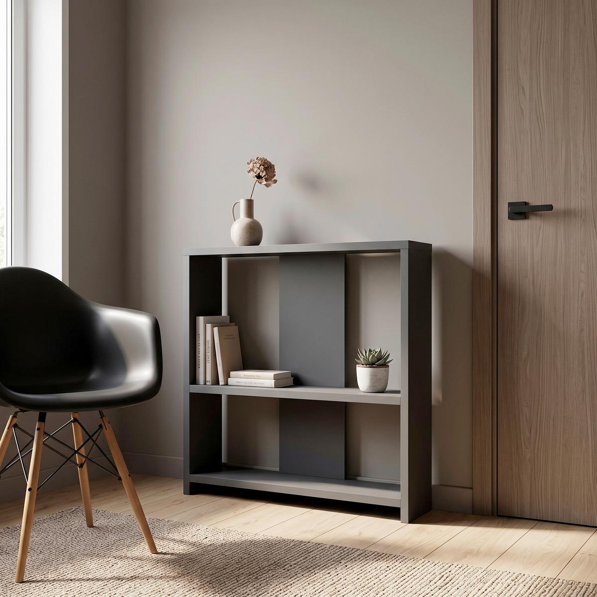 Regal "Dosi", Anthrazit - Anthrazit, Design, Holzwerkstoff (60/62/17,6cm) - Livetastic