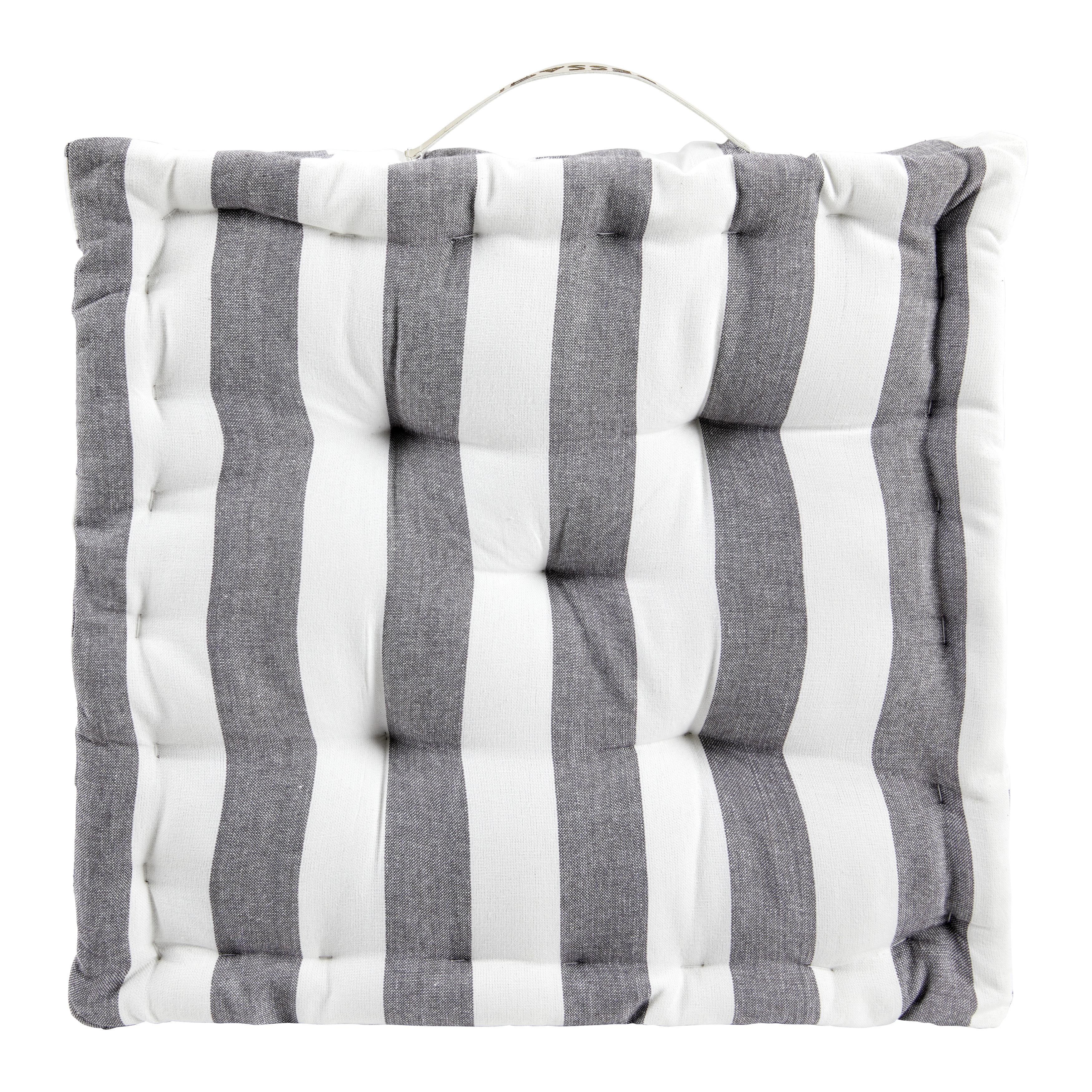 Sitzkissen "Lea", grau/weiß - Weiß/Grau, MODERN, Textil (40/8/40cm) - Bessagi Garden